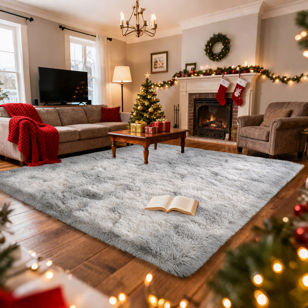 4x6ft Soft Fluffy Area Rug, Non-Slip Shaggy Carpet for Bedroom Living Room, Cozy Plush Floor Rug for Home Decor