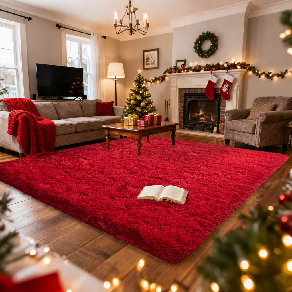 4x6ft Soft Fluffy Area Rug, Non-Slip Shag Carpet for Bedroom, Plush Living Room Rug for Home Dorm Decor