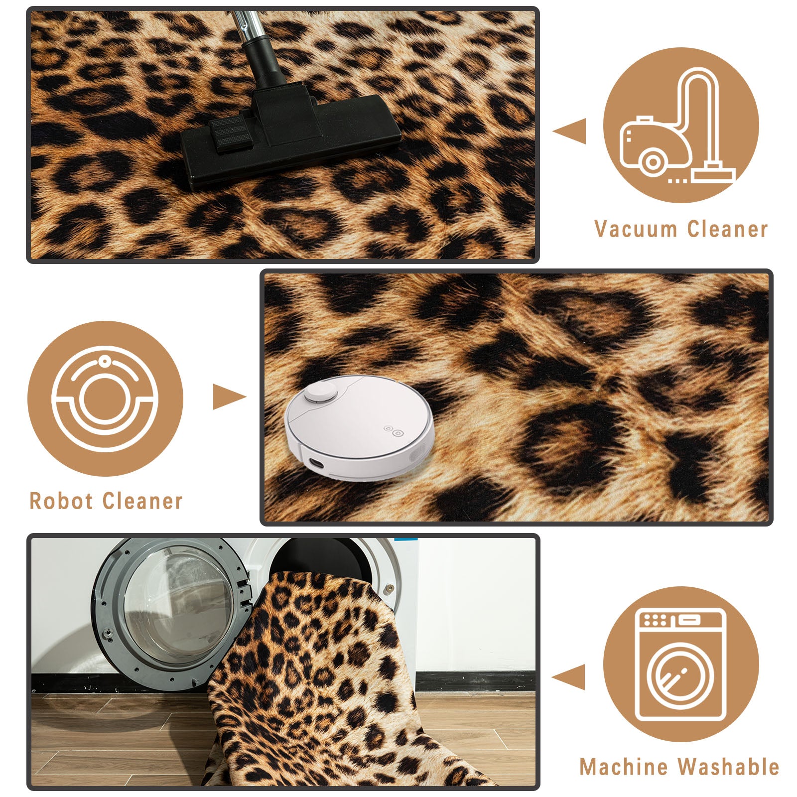 Faux Cowhide Rug 61x74.8 Inch, Western Animal Skin Carpet for Living Room Bedroom, Cowboy Cowgirl Home Decor