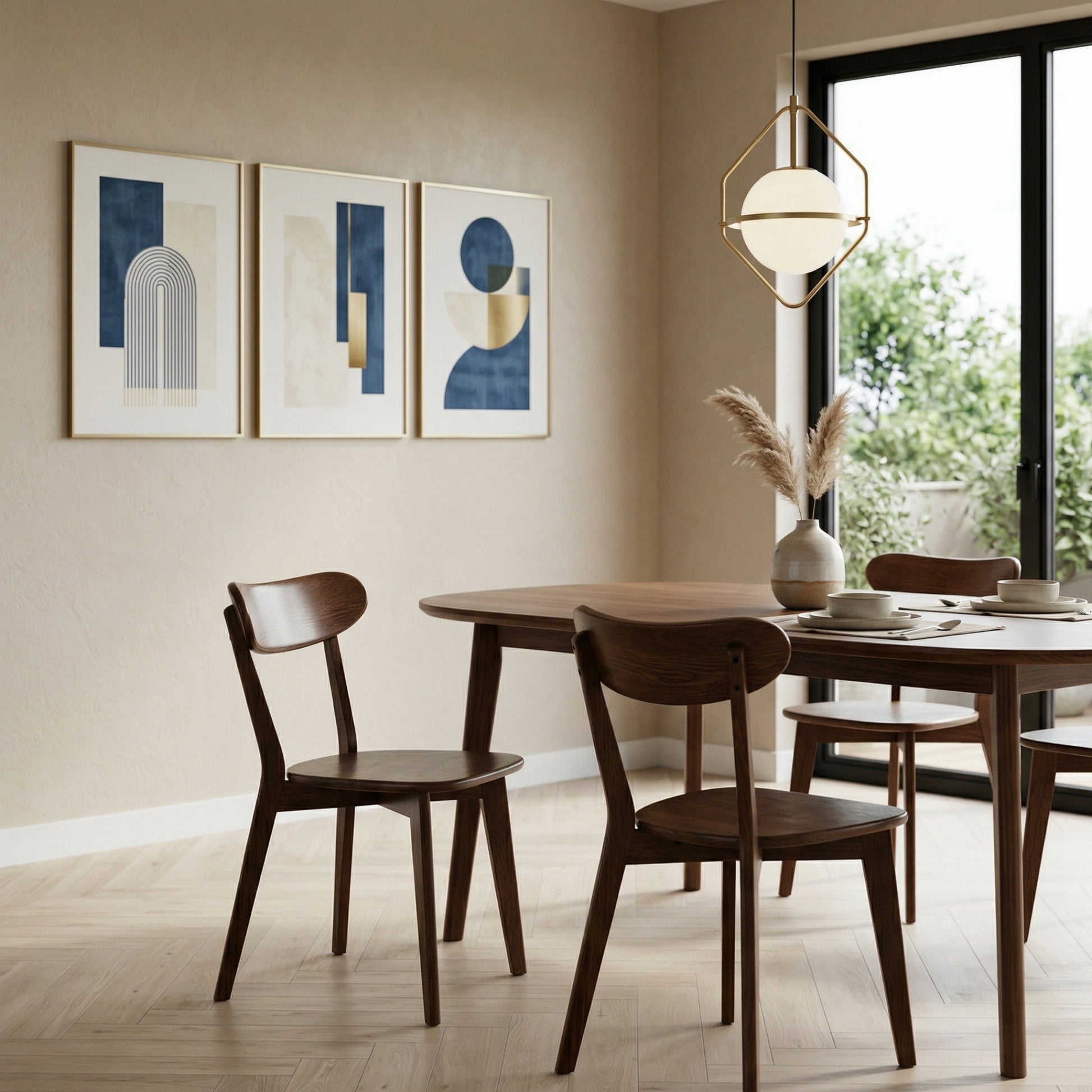 Set of 2 Solid Oak Dining Chairs Versatile Furniture 46.5x54x80cm