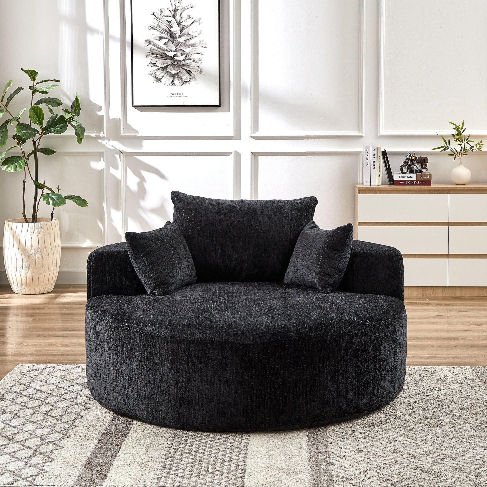 Soft Fabric Sleeper Chair Stylish Modern Single Sofa for Living Room Bedroom and Lounge