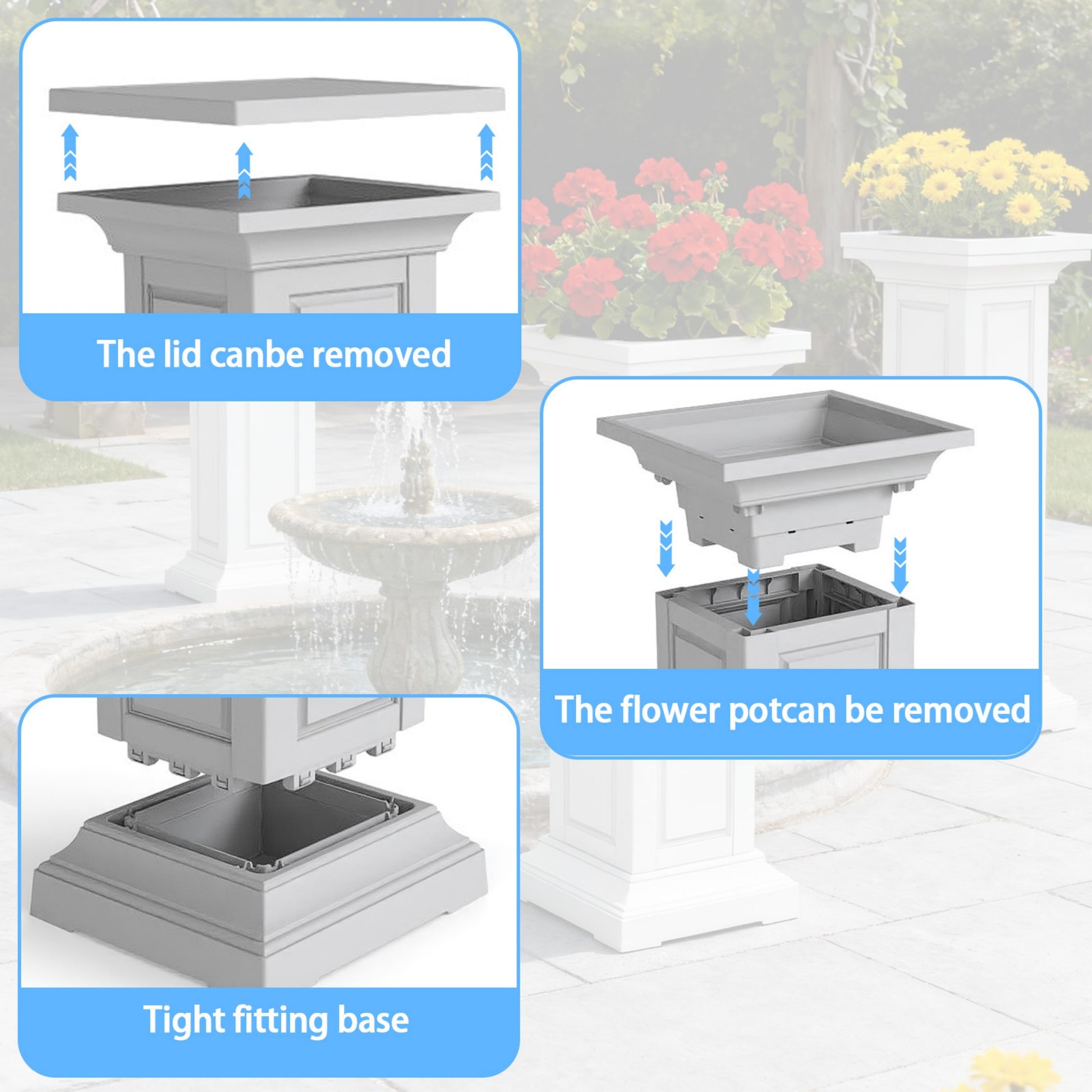 Garden Bed, Outdoor Planter Box for Vegetables, Flowers & Herbs, Raised Planter Multiple Sizes