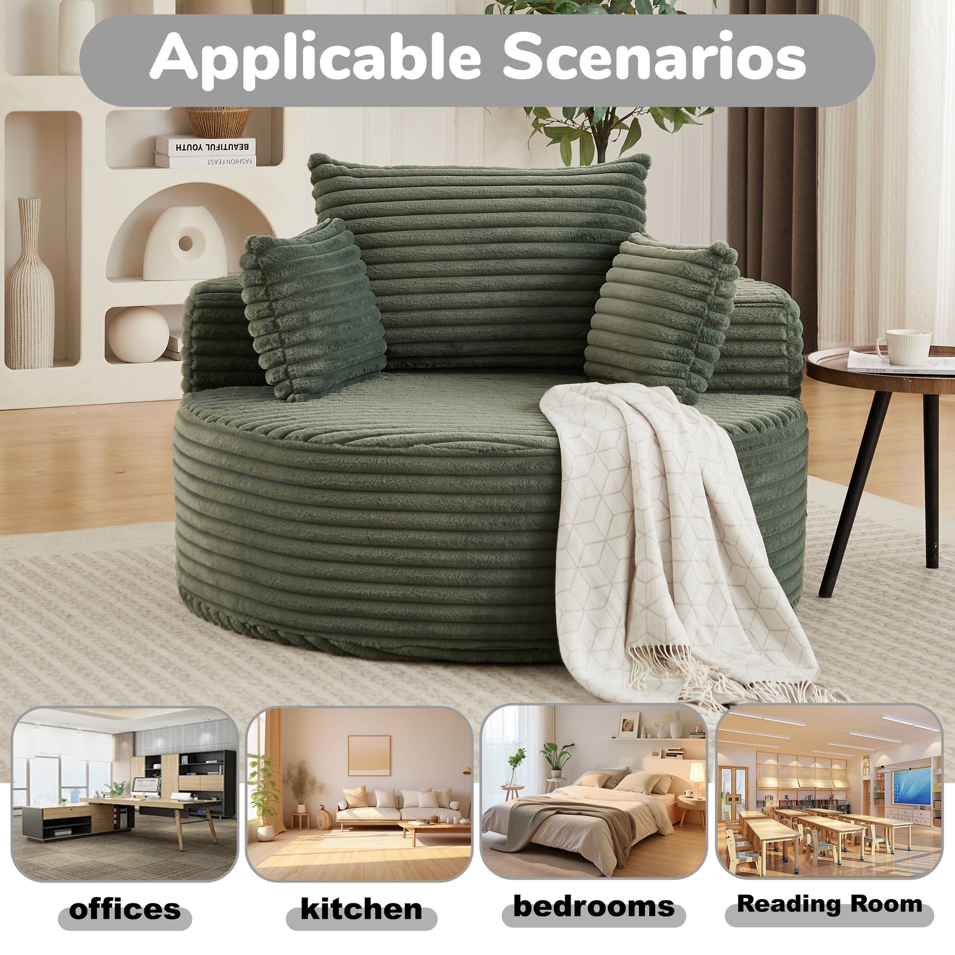 Ultra Soft Fluffy Sleeper Chair Comfort Single Sofa for Living Room Bedroom and Lounge