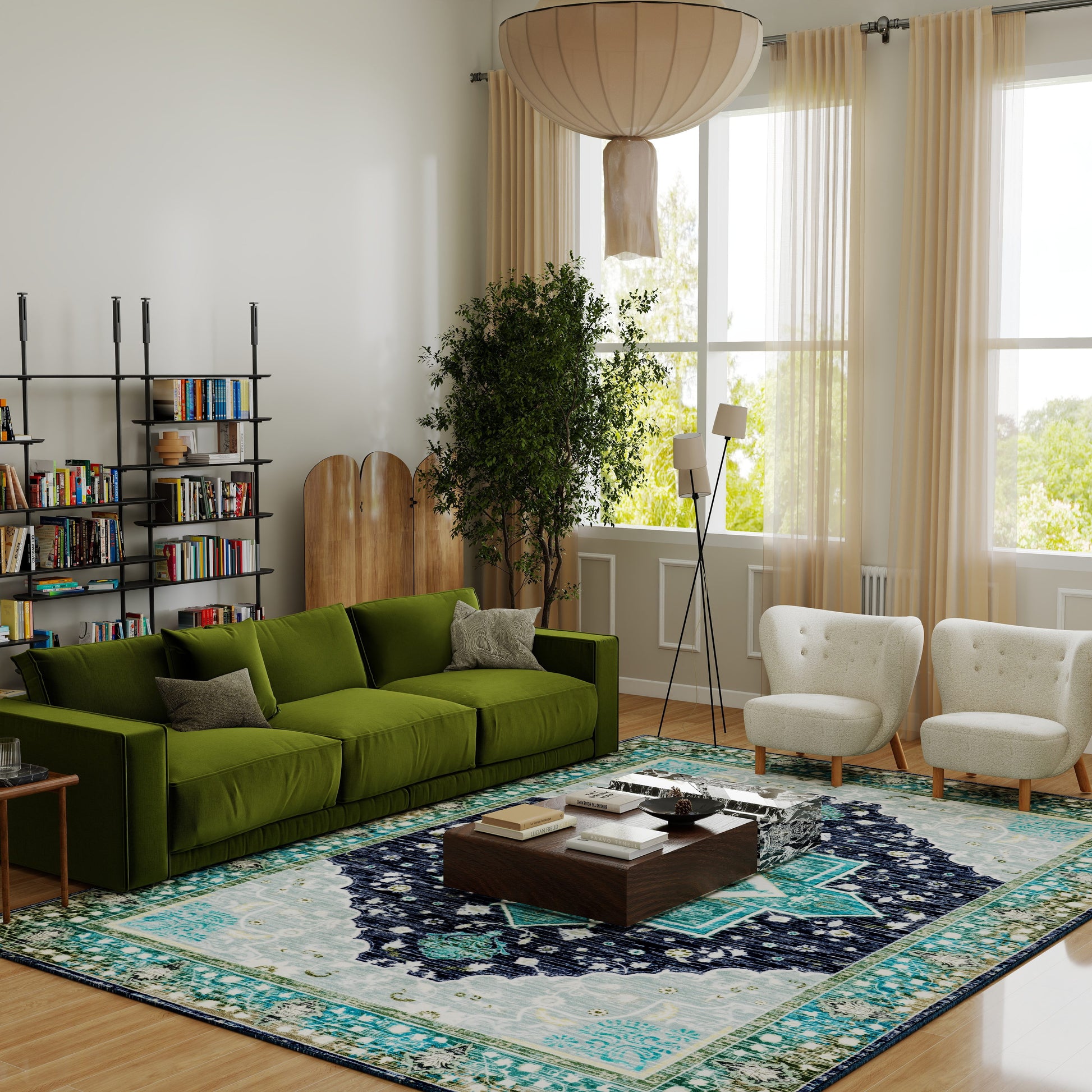 5x7ft Washable Abstract Print Multi-Color Area Rug, Thin Distressed Non-Slip Carpet for Living Room Bedroom,  Home Decor