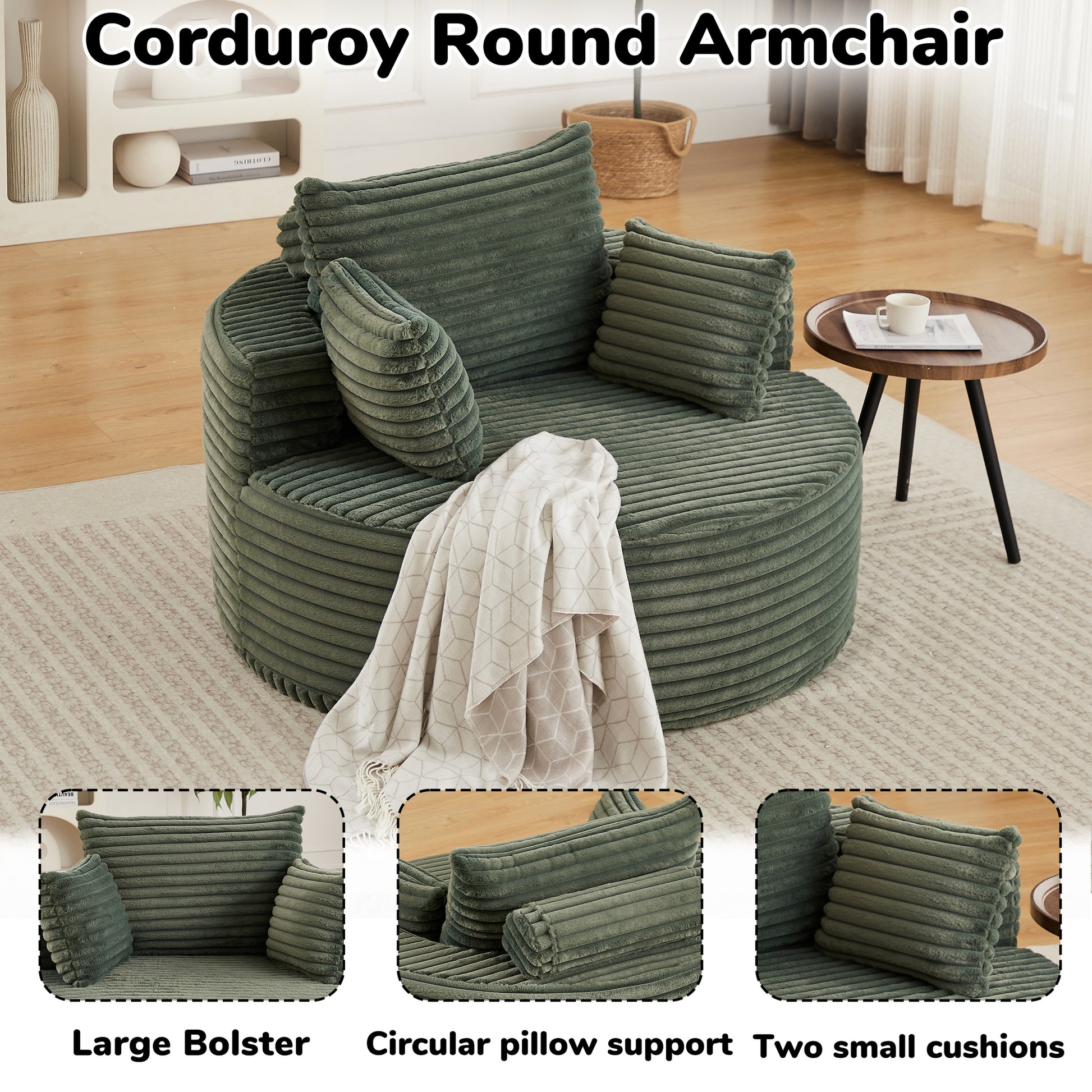 Ultra Soft Fluffy Sleeper Chair Comfort Single Sofa for Living Room Bedroom and Lounge