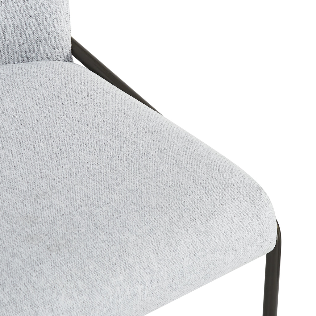 Modern Upholstered Dining Chairs with Curved High-Back & Bronze Iron Frame (Set of 2)