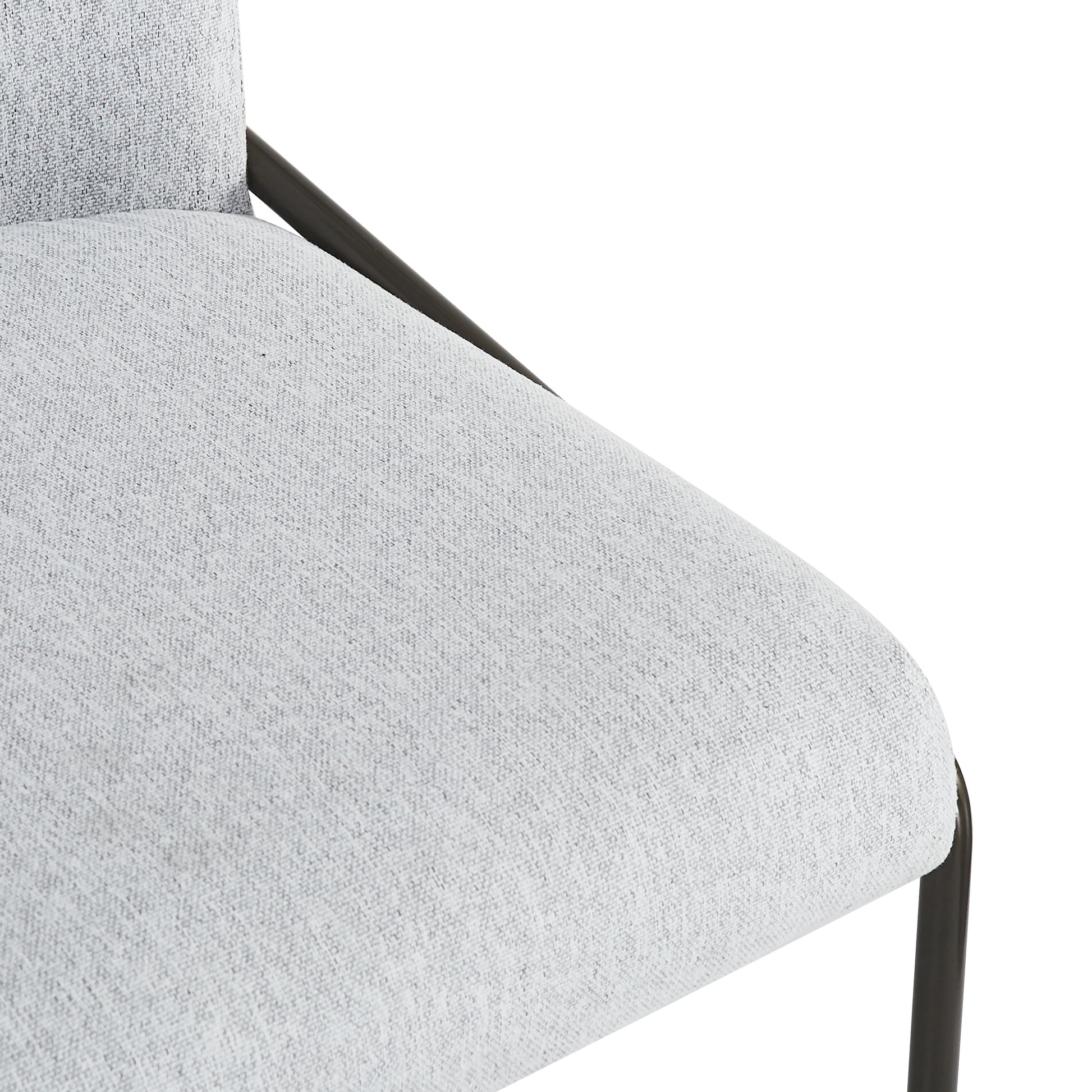 Modern Upholstered Dining Chairs with Curved High-Back & Bronze Iron Frame (Set of 2)