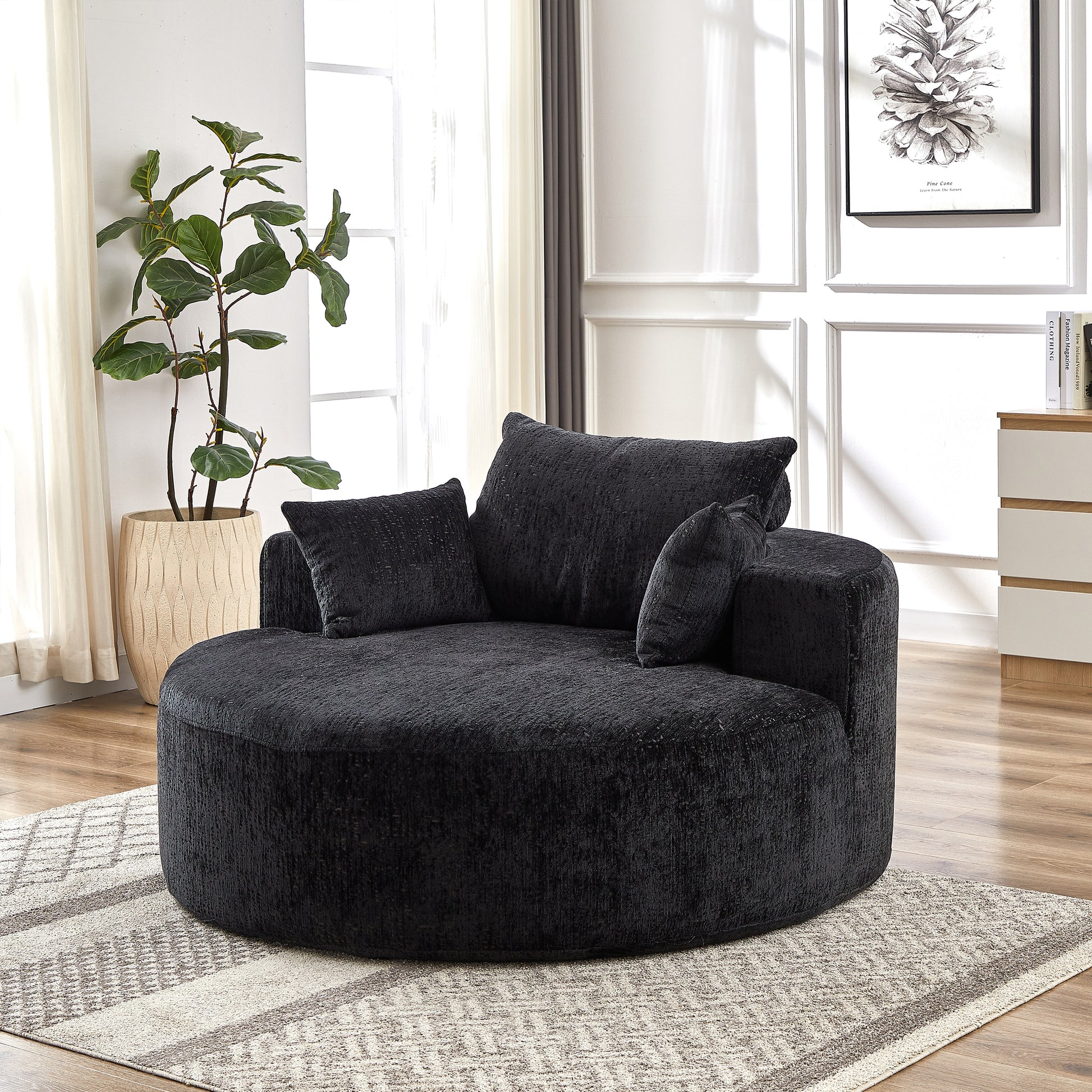 Soft Fabric Sleeper Chair Stylish Modern Single Sofa for Living Room Bedroom and Lounge