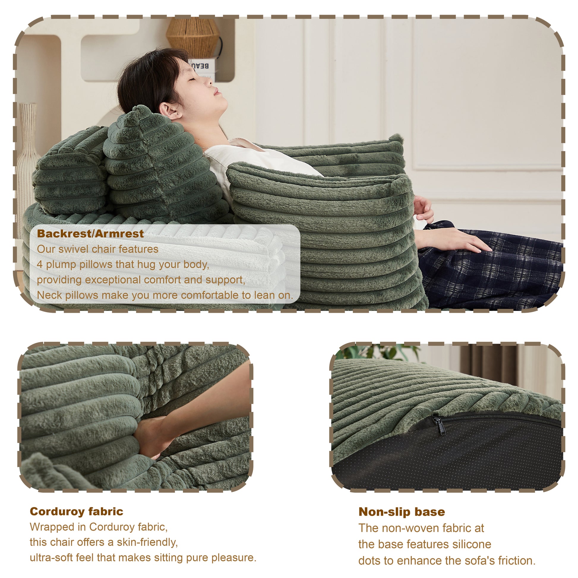 Ultra Soft Fluffy Sleeper Chair Comfort Single Sofa for Living Room Bedroom and Lounge