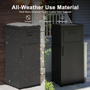 Outdoor Package Delivery Box, Large Waterproof Lockable Parcel Drop Box for Porch & Home