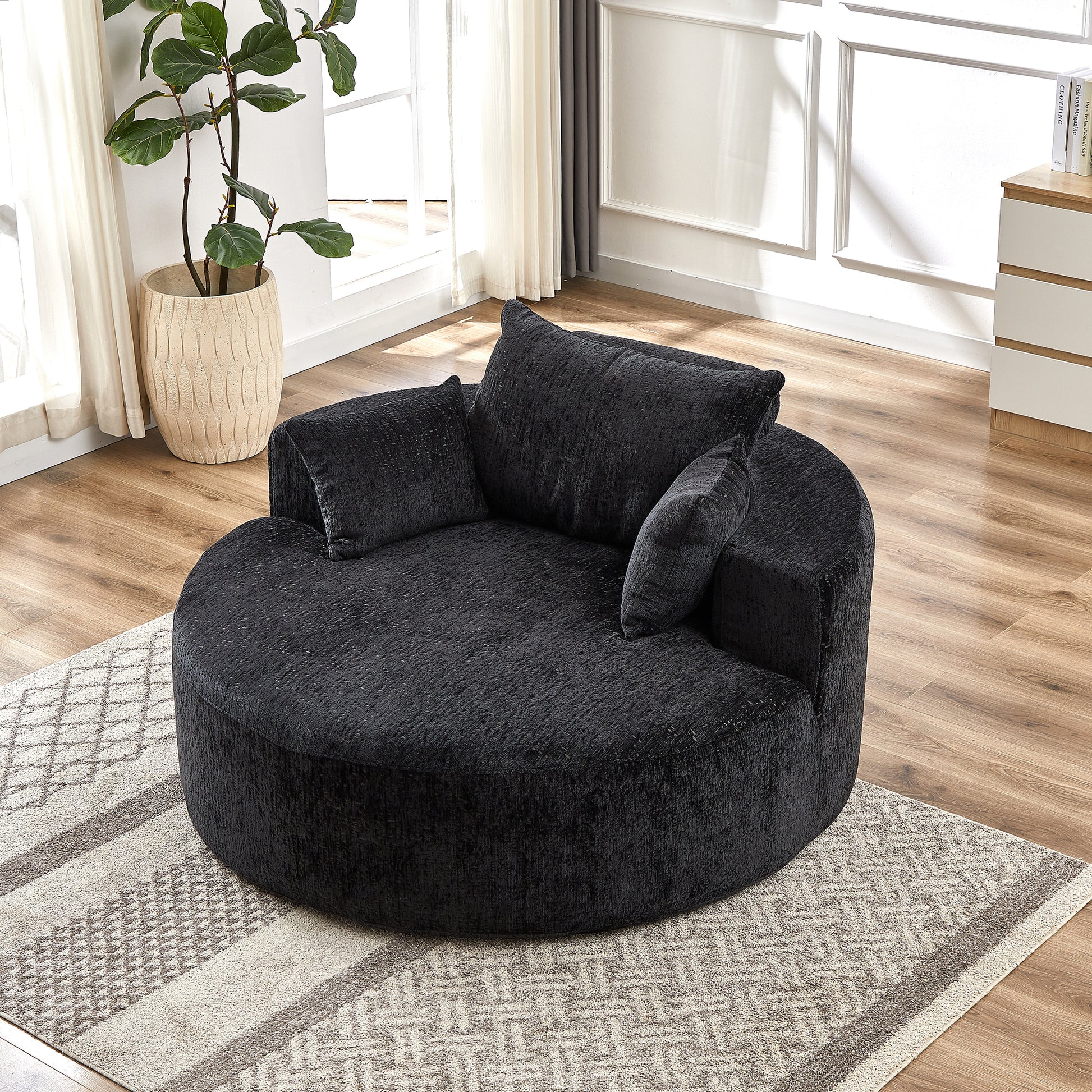 Soft Fabric Sleeper Chair Stylish Modern Single Sofa for Living Room Bedroom and Lounge