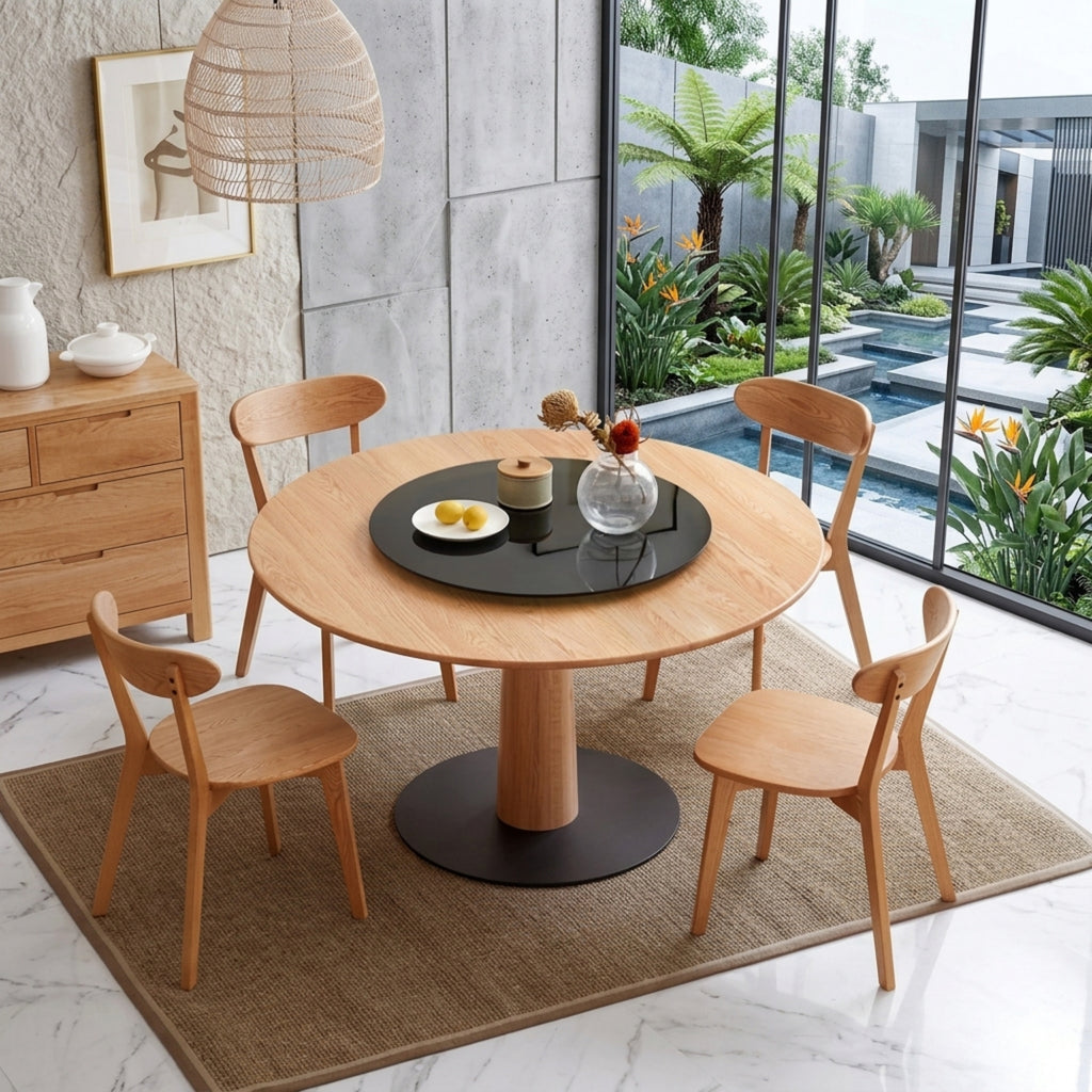 Set of 4 Classic Solid Oak Dining Chairs Premium Seats 46.5x54x80cm