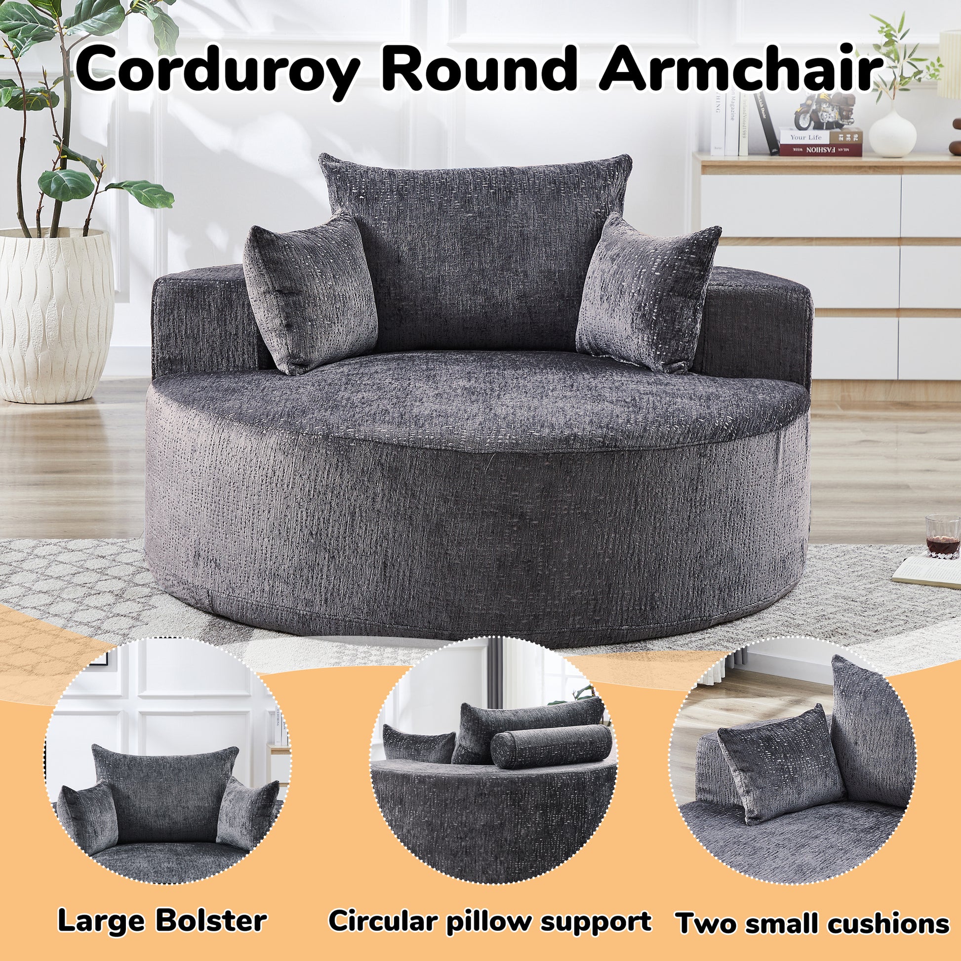 Cozy Fluffy Sleeper Chair Comfortable Single Sofa for Home Lounge and Projection Room