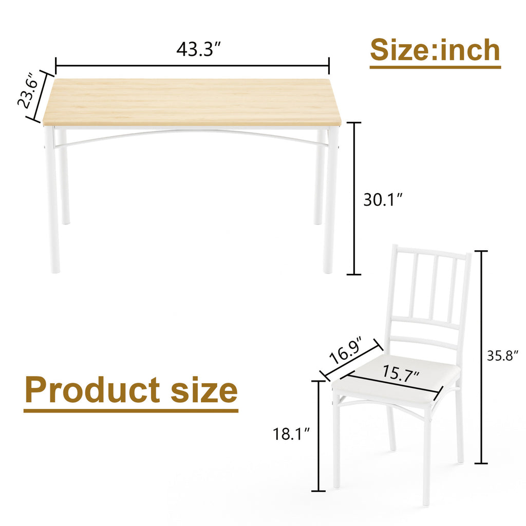 Industrial Dining Table Set with 4 Benches, Multi-Functional Kitchen Breakfast Table
