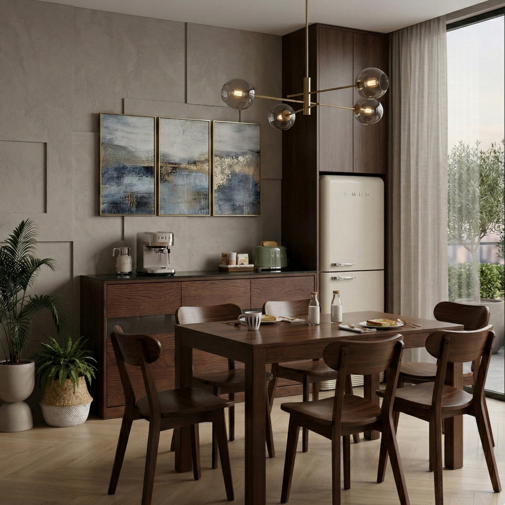 Set of 4 Premium Solid Oak Wood Dining Chairs Modern 46.5x54x80cm