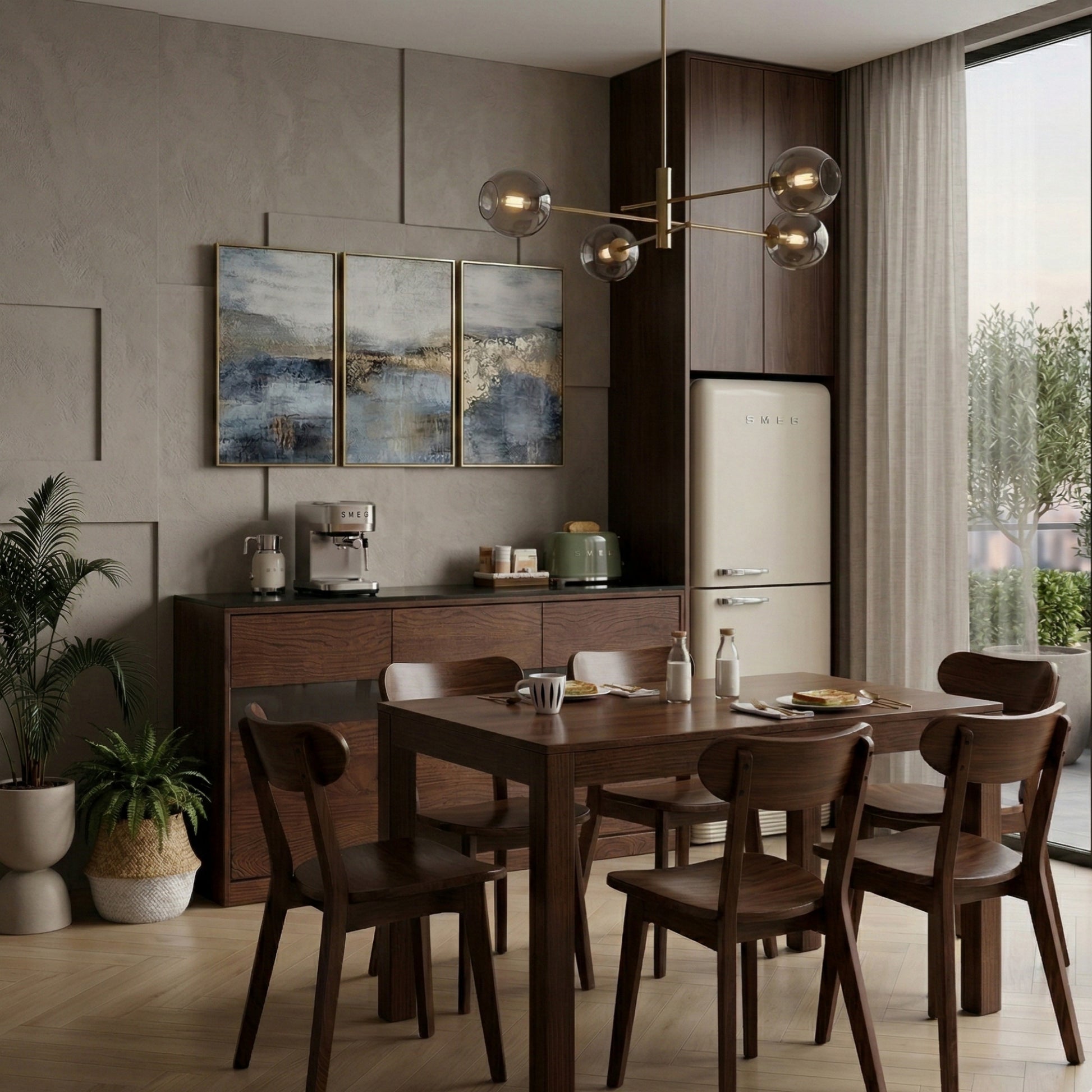 Set of 4 Premium Solid Oak Wood Dining Chairs Modern 46.5x54x80cm