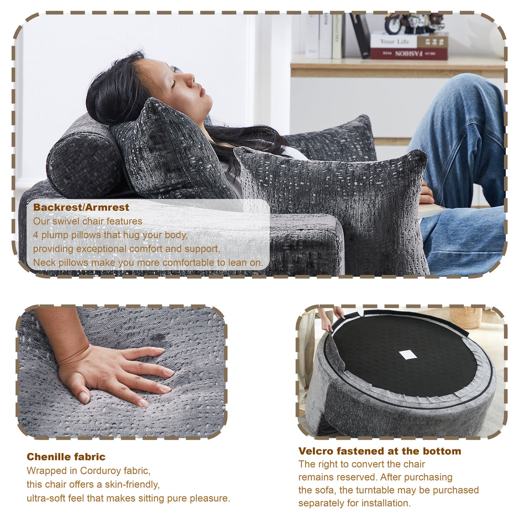 Cozy Fluffy Sleeper Chair Comfortable Single Sofa for Home Lounge and Projection Room