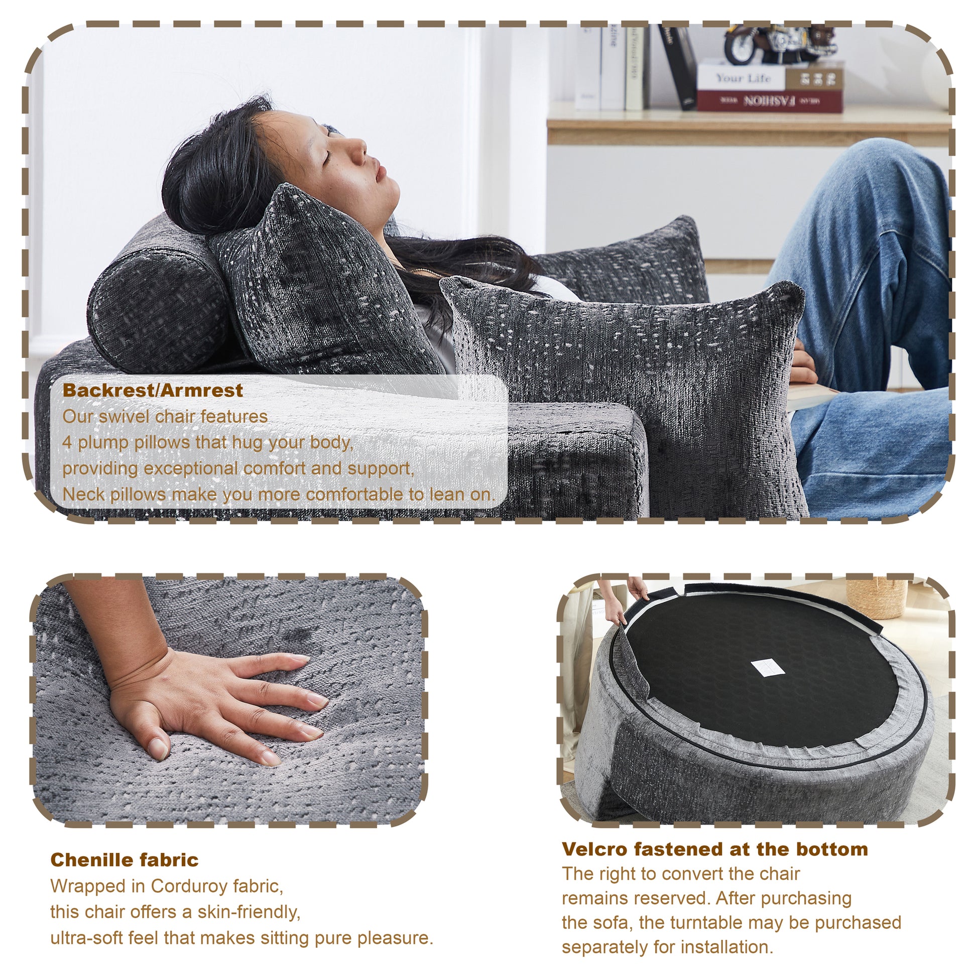Cozy Fluffy Sleeper Chair Comfortable Single Sofa for Home Lounge and Projection Room