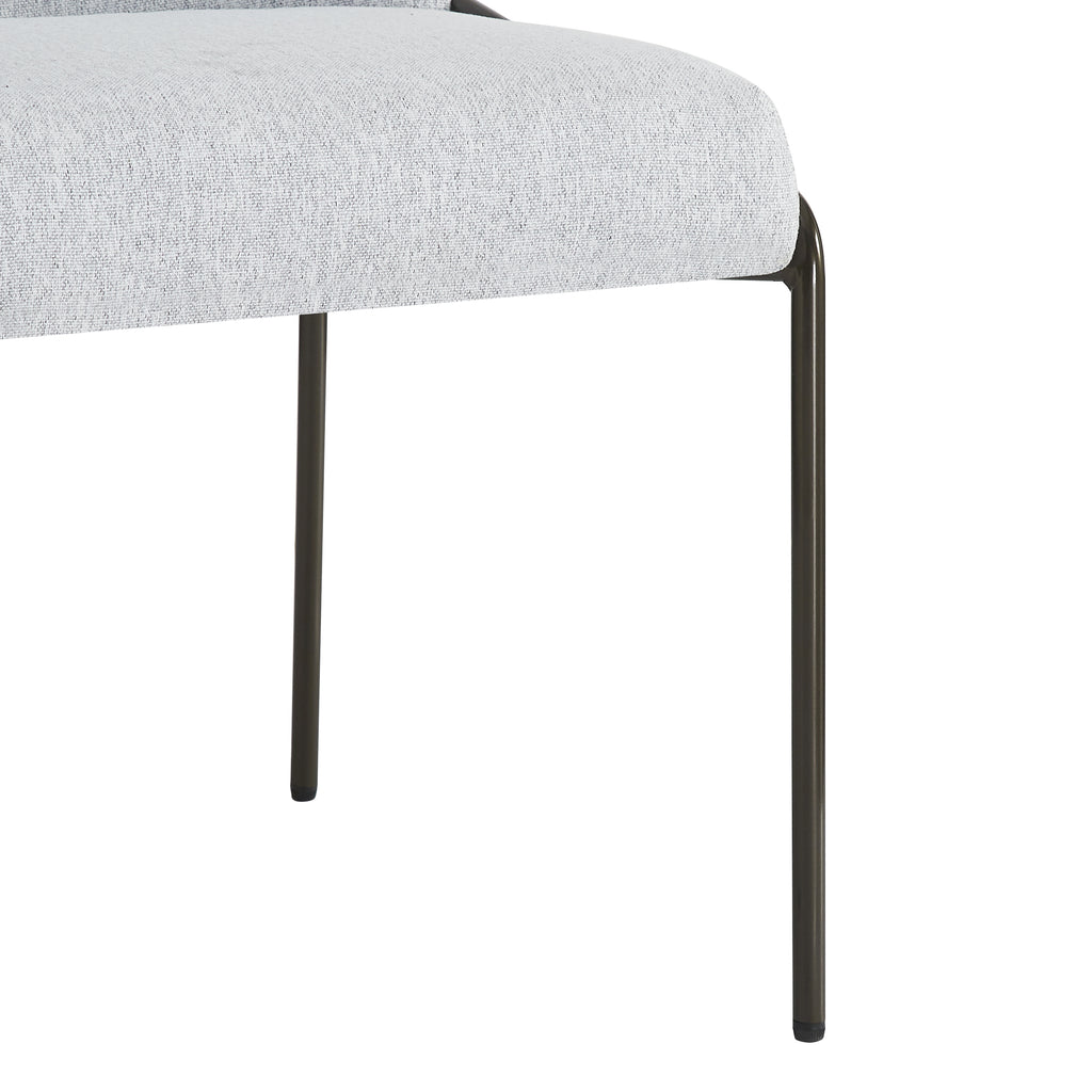 Modern Upholstered Dining Chairs with Curved High-Back & Bronze Iron Frame (Set of 2)