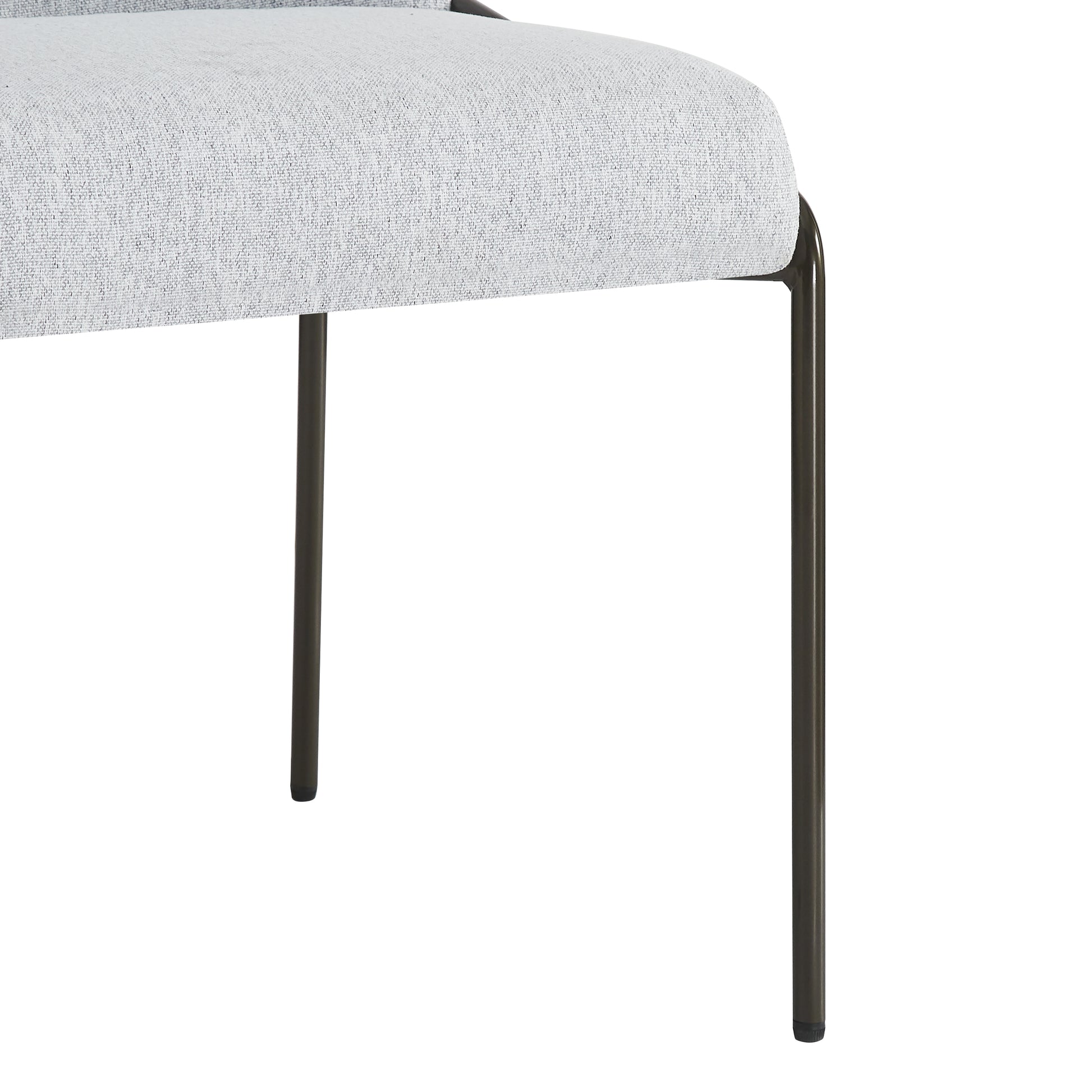 Modern Upholstered Dining Chairs with Curved High-Back & Bronze Iron Frame (Set of 2)