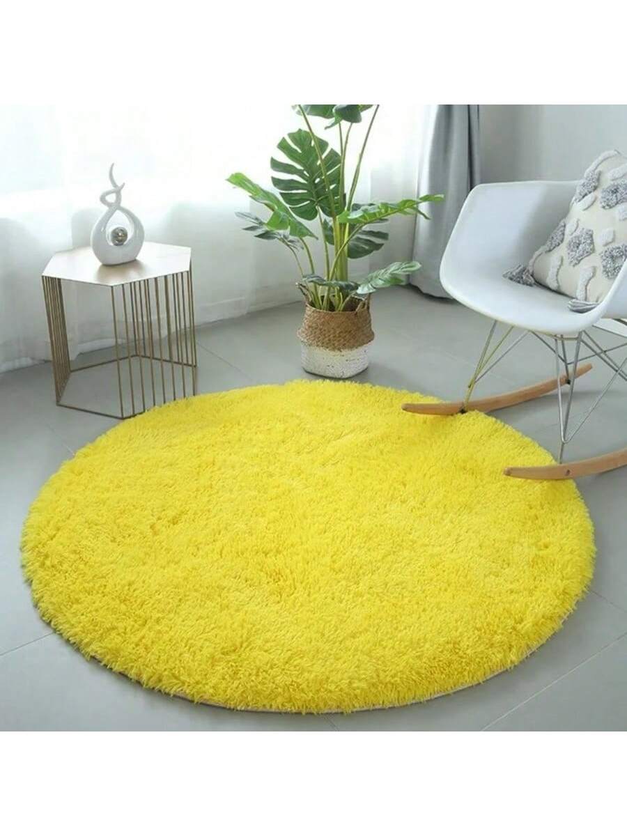 5ft Round Fluffy Area Rug, Soft Shaggy Circle Carpet for Bedroom, Kids Girls Boys Room, Fuzzy Plush Floor Mat