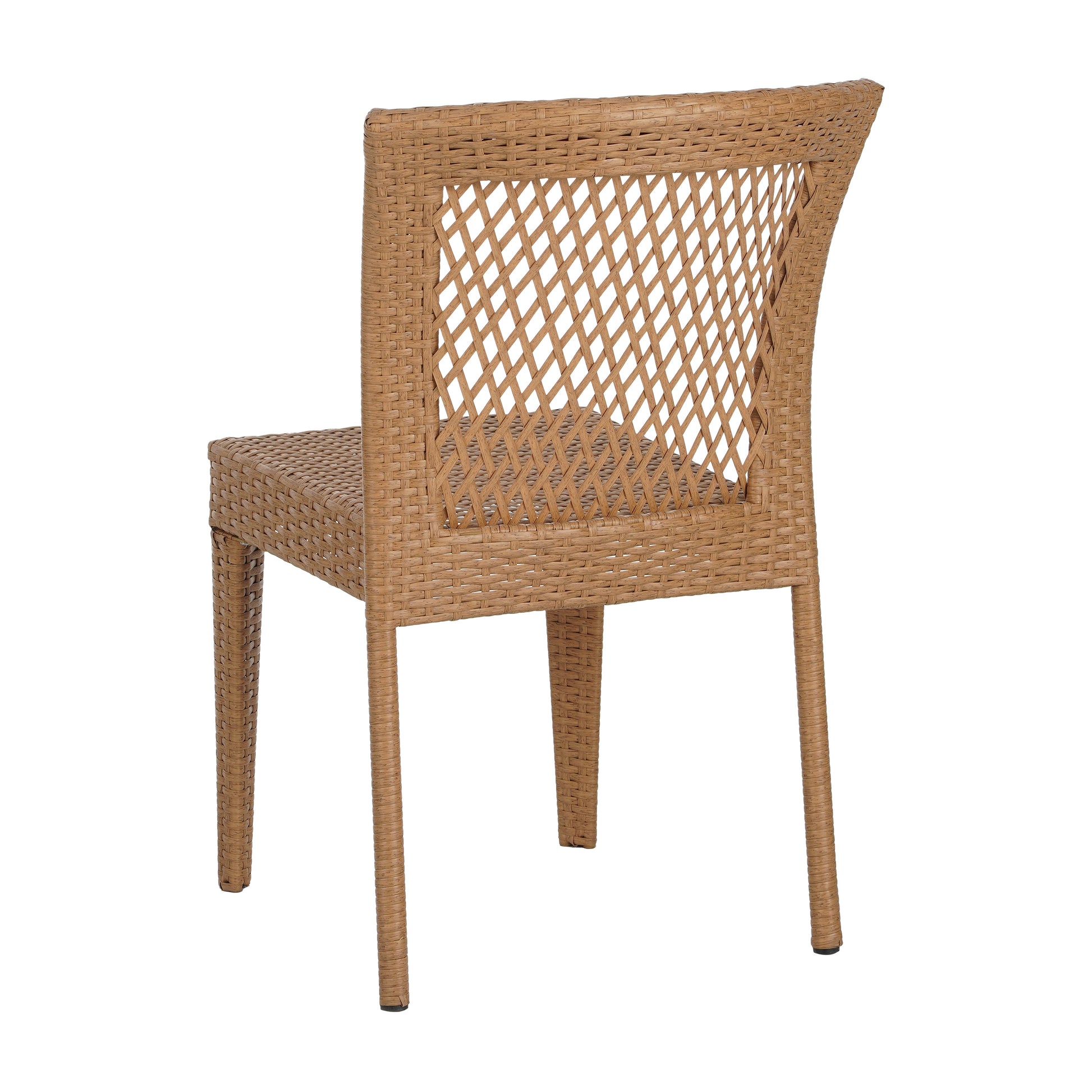 Outdoor Stacking Side Chairs Set of 2 All-Weather Patio Dining Chairs for Garden