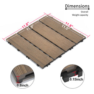 Chic Crate 22-Pack 12inch WPC Wood-Plastic Composite Interlocking Deck Tiles –  Oak