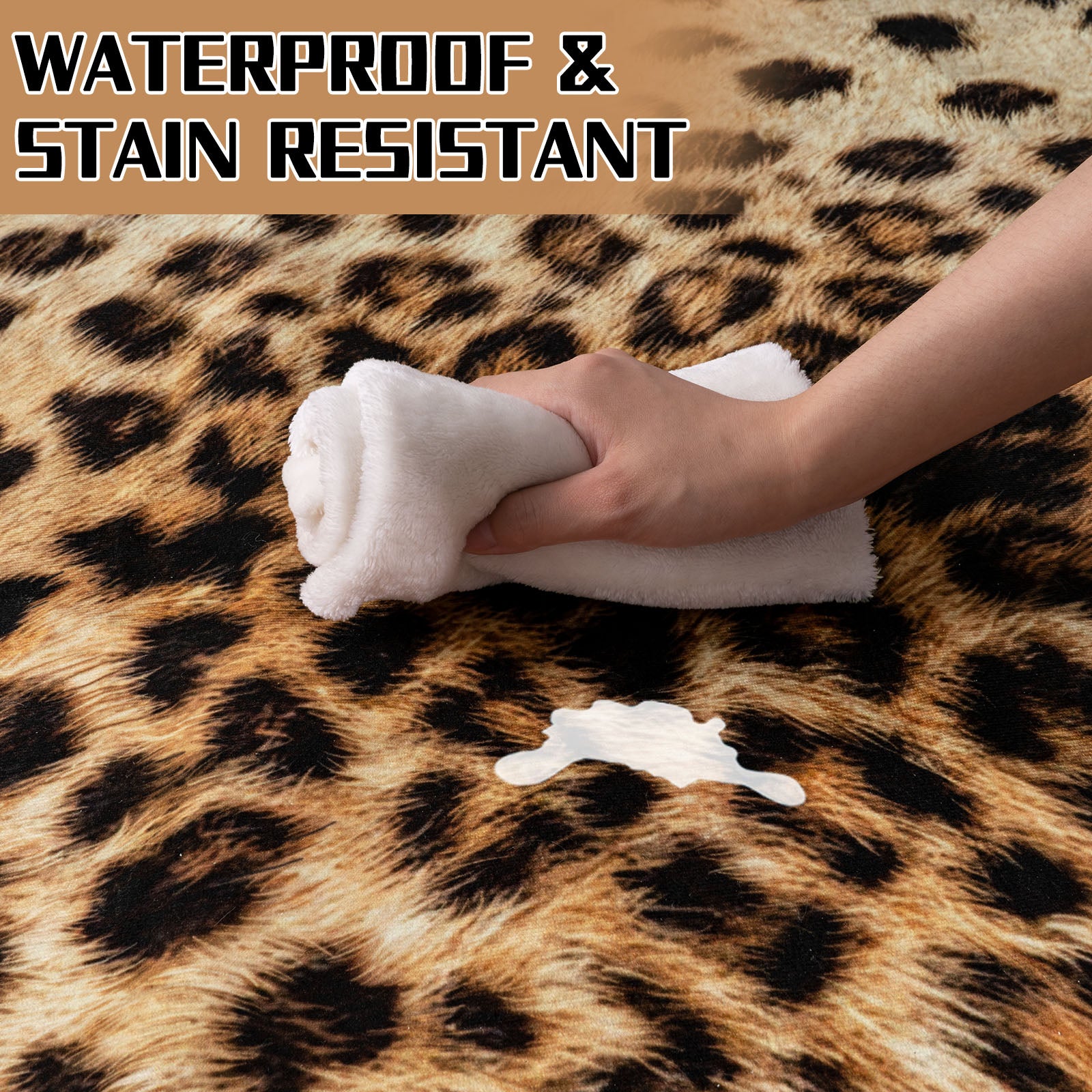 Faux Cowhide Rug 61x74.8 Inch, Western Animal Skin Carpet for Living Room Bedroom, Cowboy Cowgirl Home Decor