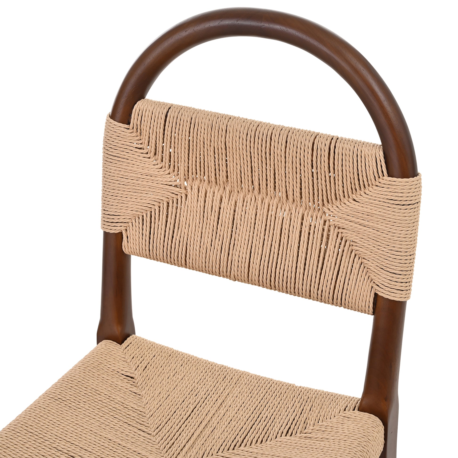 Modern Farmhouse Dining Chairs with Hand-Woven Paper Cord Seat & Wood Frame (Set of 2)