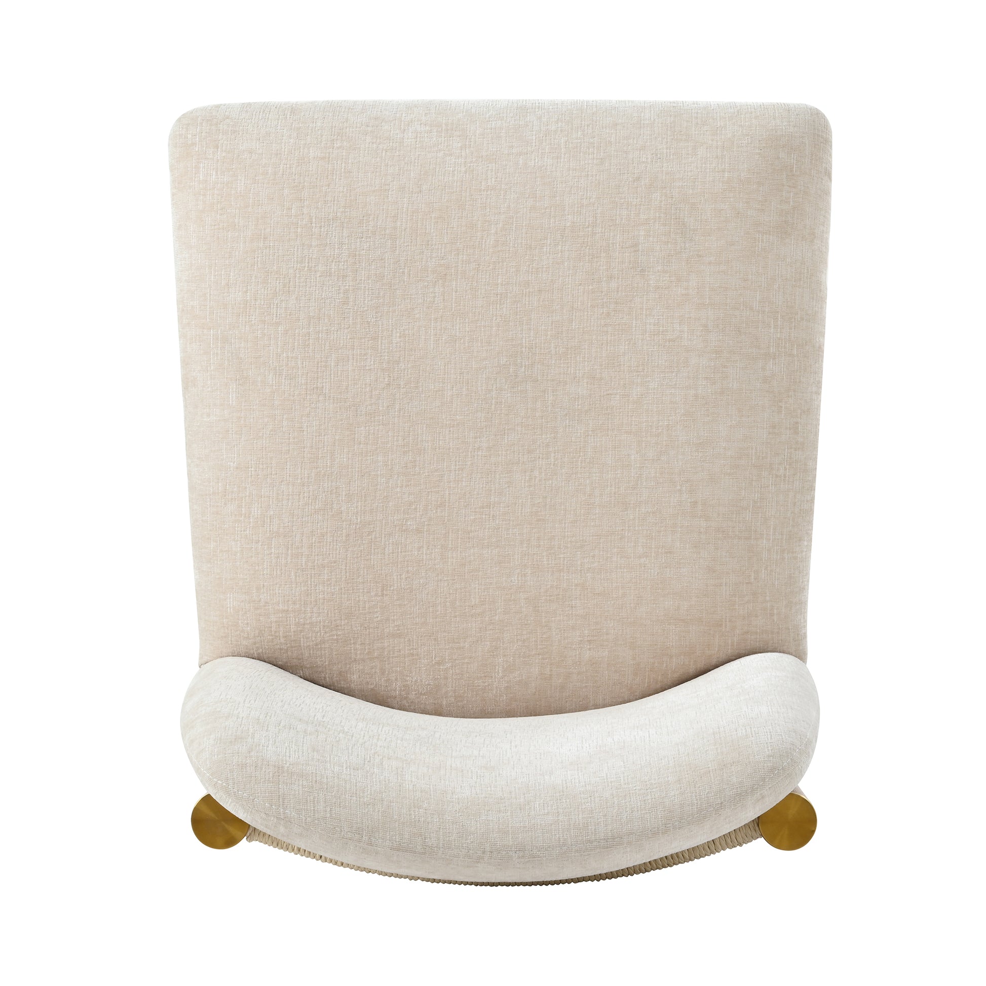 Solid Wood Dining Chairs with Curved Backrest & Elegant Brass Accents (Set of 2)