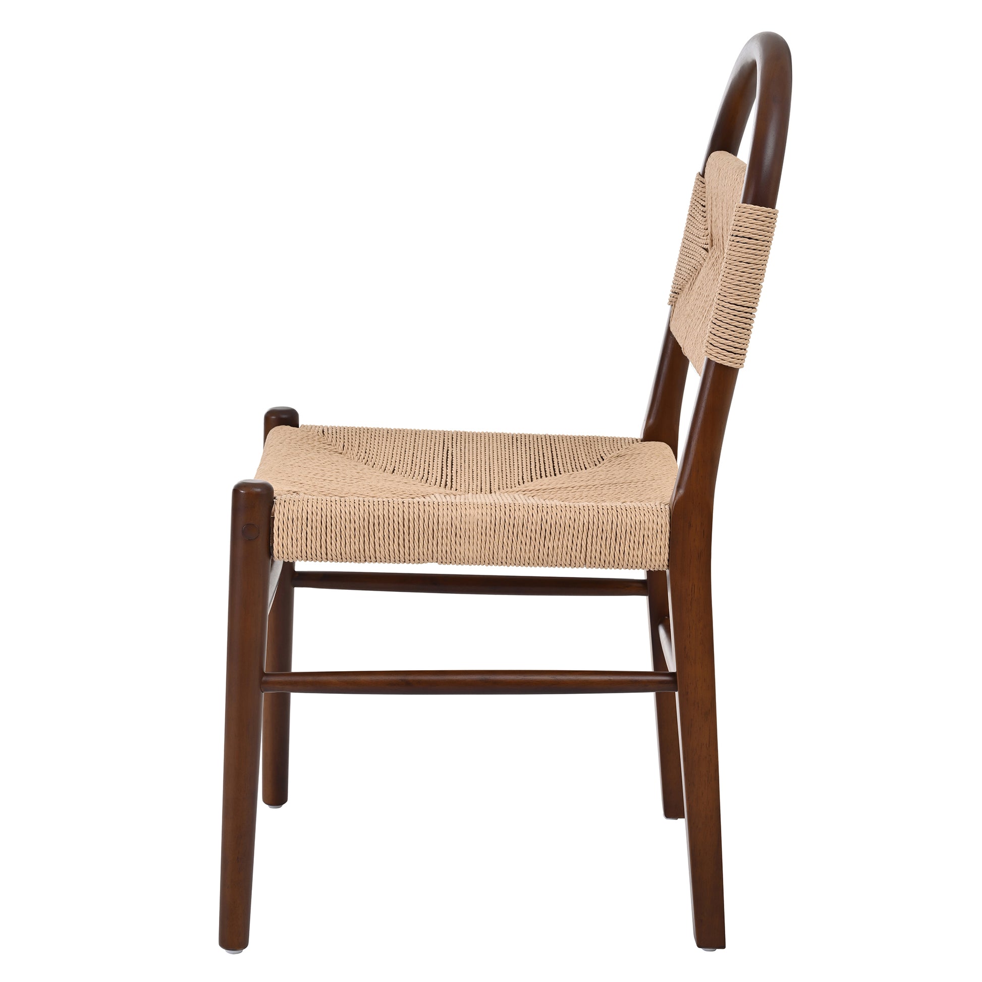 Modern Farmhouse Dining Chairs with Hand-Woven Paper Cord Seat & Wood Frame (Set of 2)