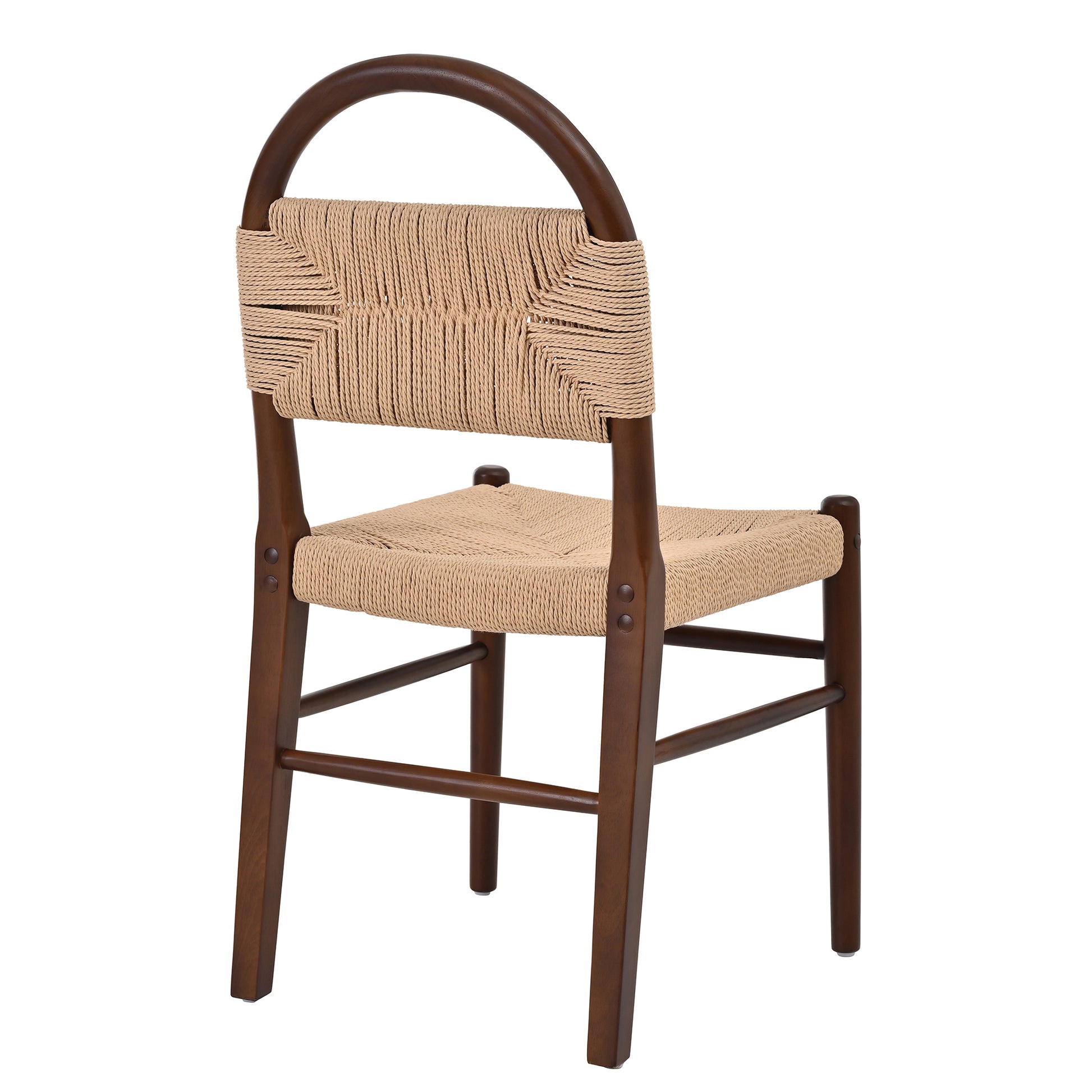 Modern Farmhouse Dining Chairs with Hand-Woven Paper Cord Seat & Wood Frame (Set of 2)