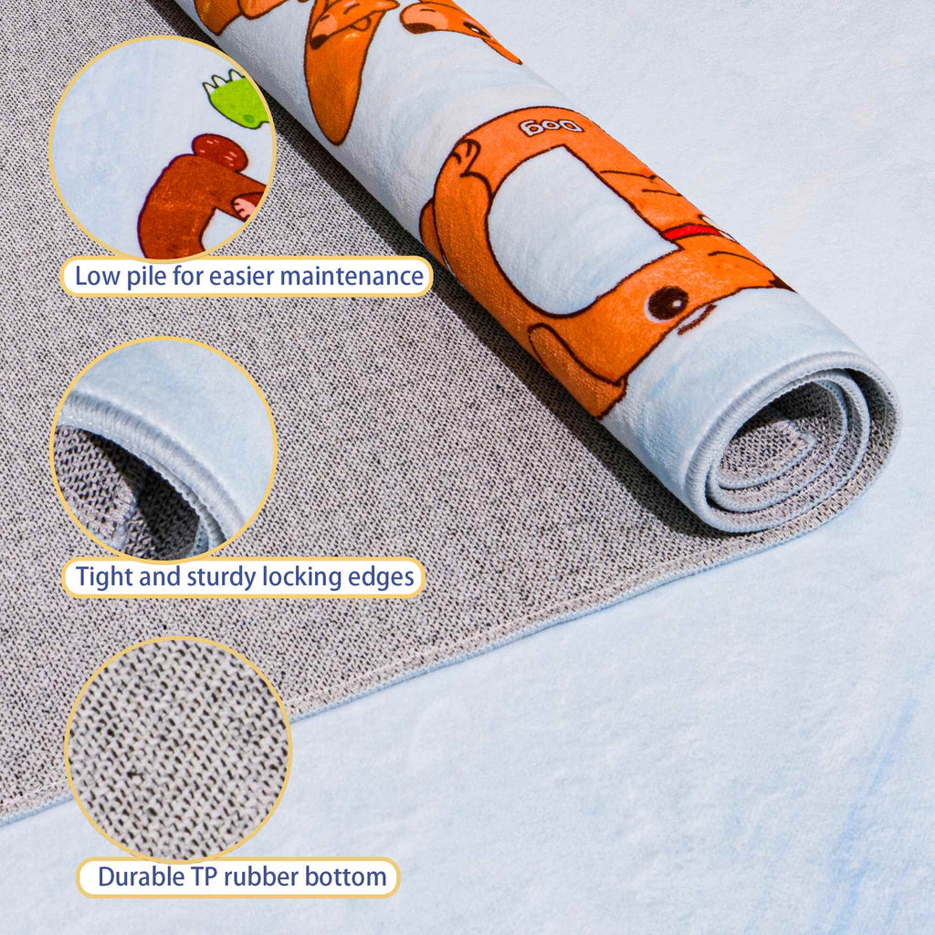 Kids ABC Educational Area Rugs For Kids Boys Girls Kindergarten Decorative Soft Crawling Floor Mats Children's Bedside Rugs