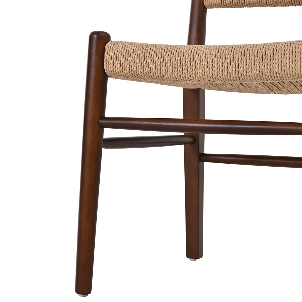 Modern Farmhouse Dining Chairs with Hand-Woven Paper Cord Seat & Wood Frame (Set of 2)