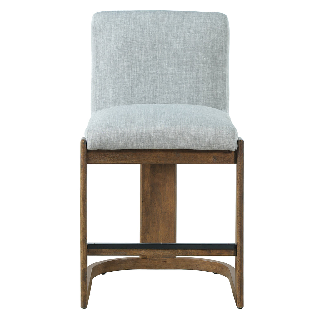Upholstered Kitchen Island Barstools with Solid Wood Frame & Backrest - 24" (Set of 2)