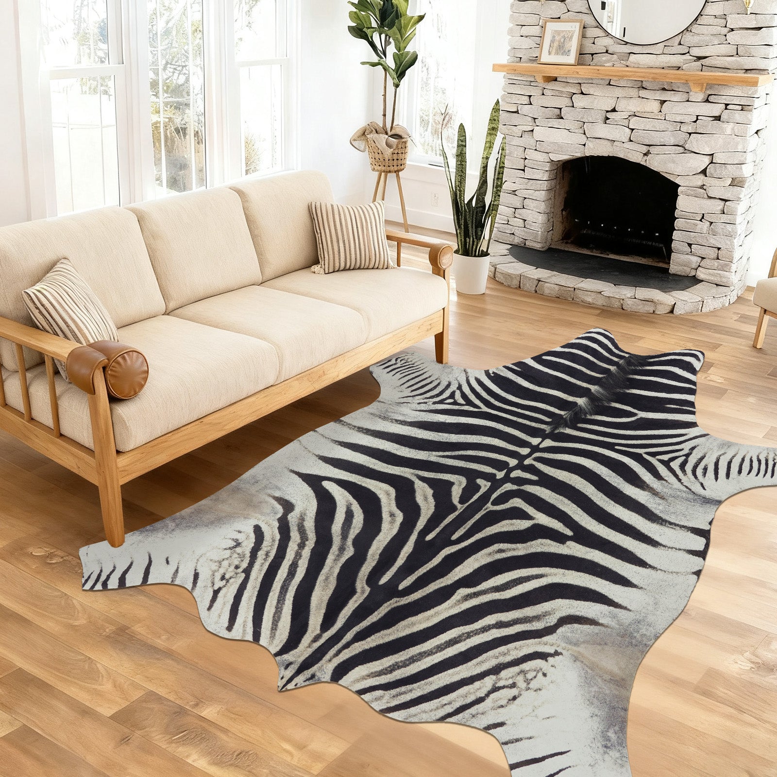 Faux Cowhide Rug 61x74.8 Inch, Western Animal Skin Carpet for Living Room Bedroom, Cowboy Cowgirl Home Decor