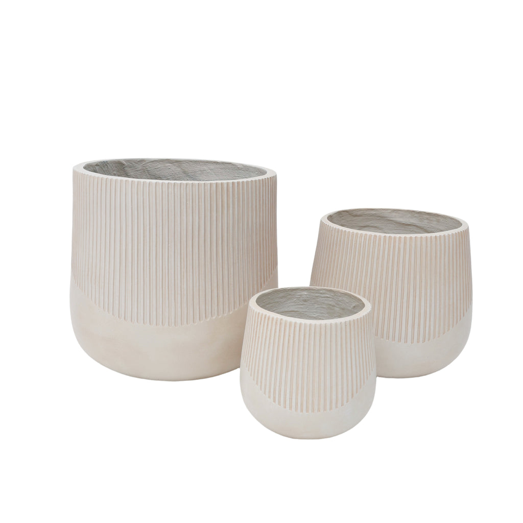 Outdoor Planter Pots Set Modern MGO Design with Drainage for Home Garden Patio Decoration