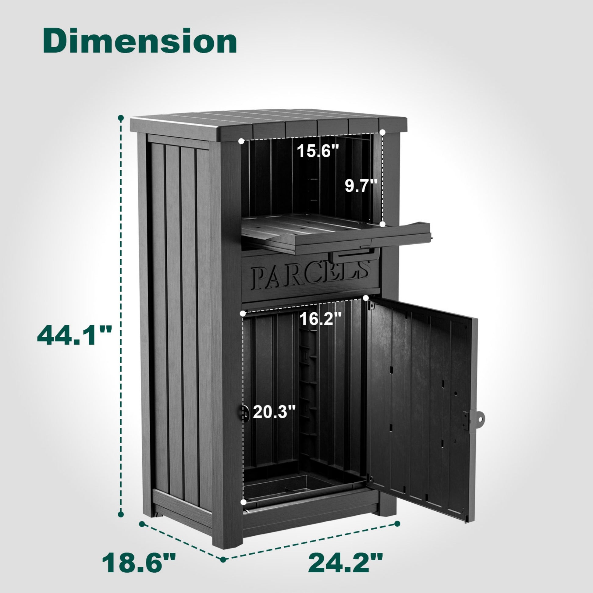 Large Package Delivery Box,Waterproof Deck Box for Porch & Patio,Lockable Resin Outdoor Storage Box