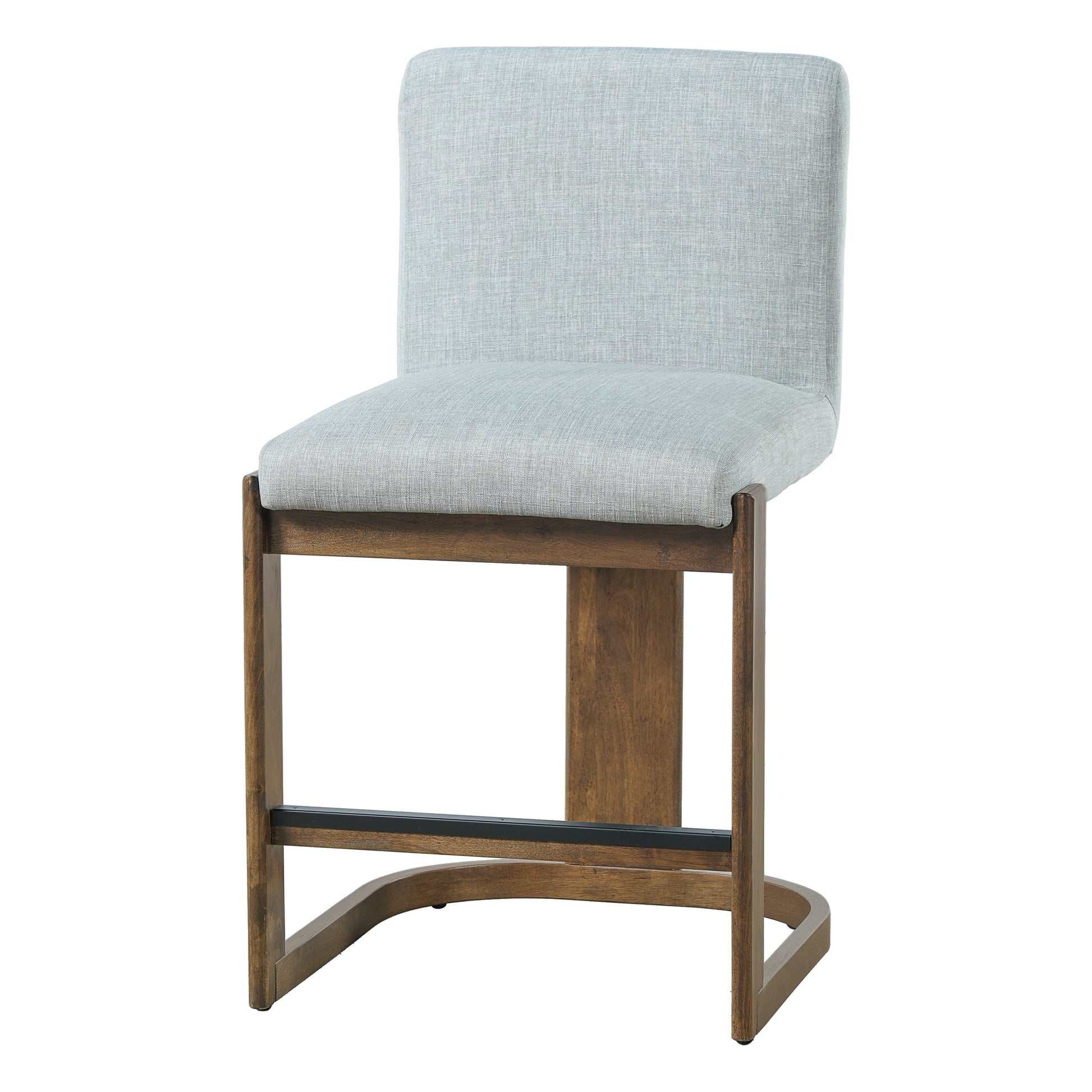 Upholstered Kitchen Island Barstools with Solid Wood Frame & Backrest - 24" (Set of 2)