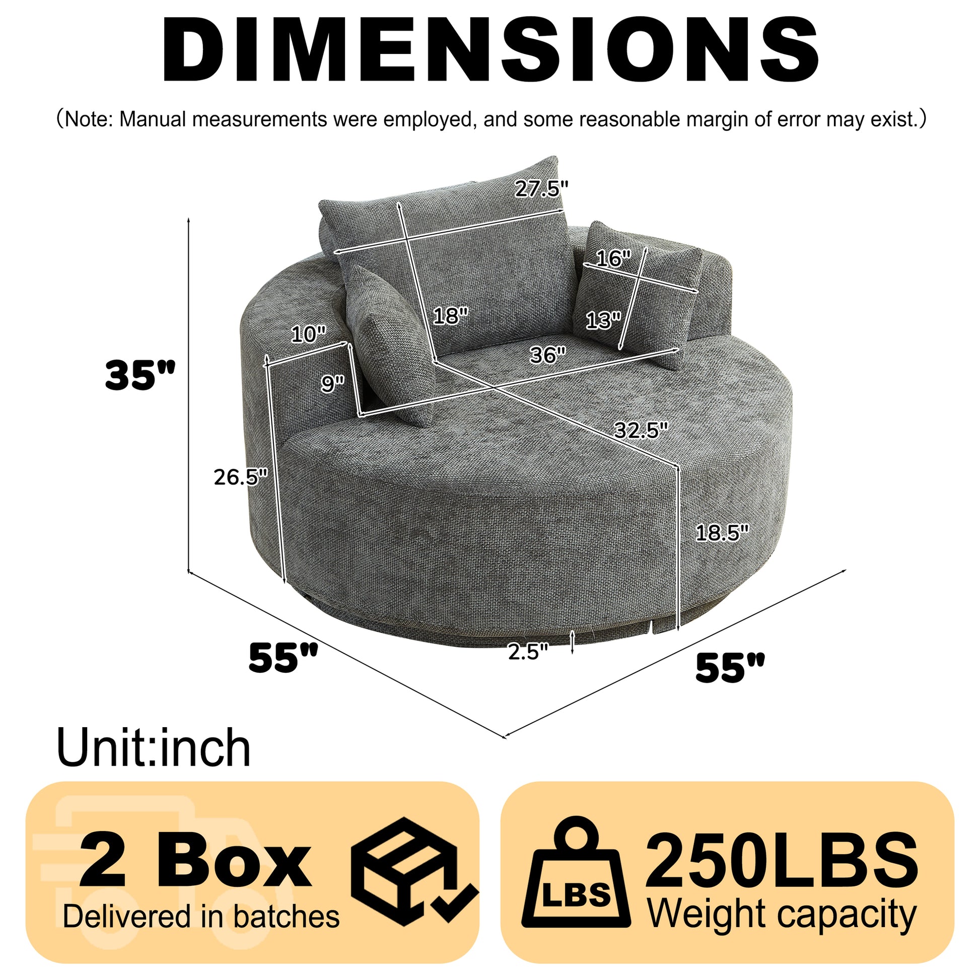 Plush Modern Sleeper Chair No Assembly Cozy Single Sofa for Living Room and Bedroom