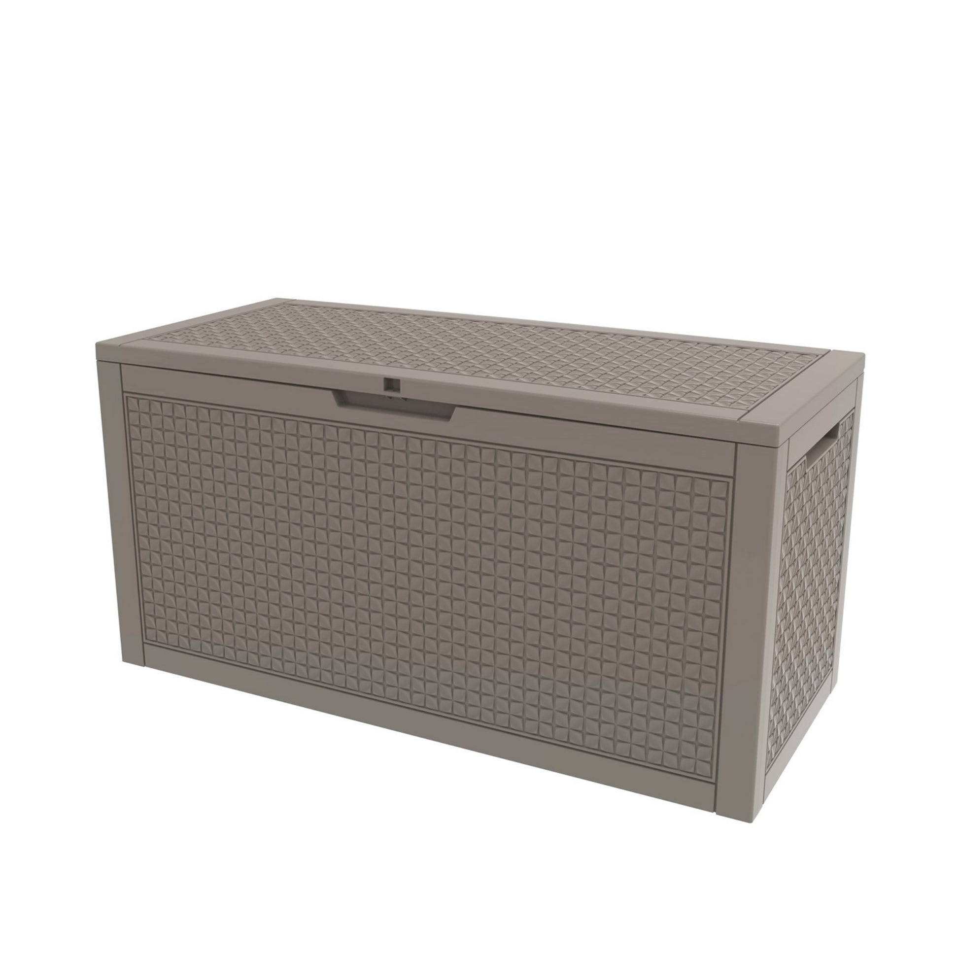 100 Gallon Outdoor Deck Box, Water-Resistant Resin Storage Box with Lockable Lid for Patio