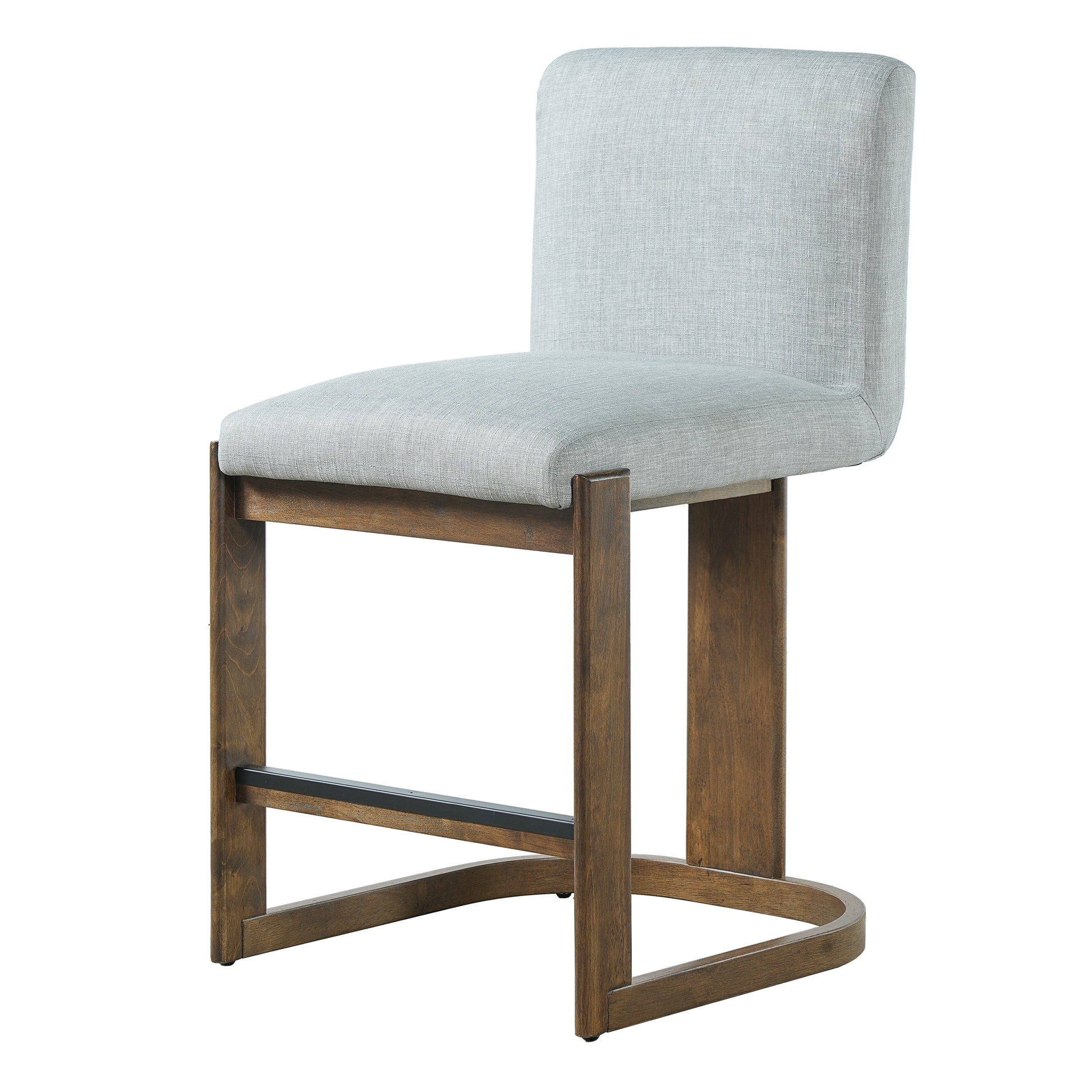 Upholstered Kitchen Island Barstools with Solid Wood Frame & Backrest - 24" (Set of 2)