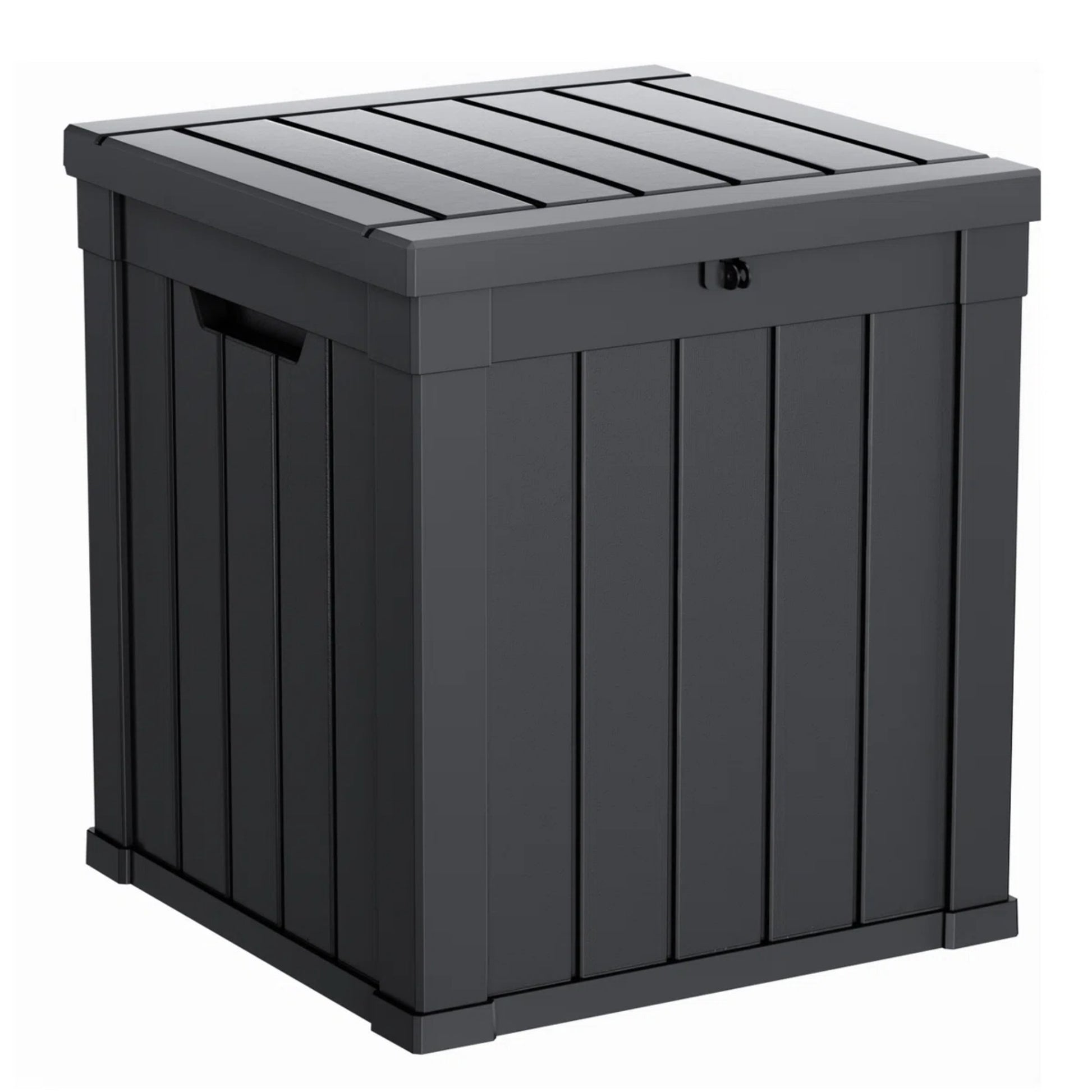 50 Gallon Outdoor Deck Box, Water-Resistant Resin Storage Box with Lockable Lid for Patio