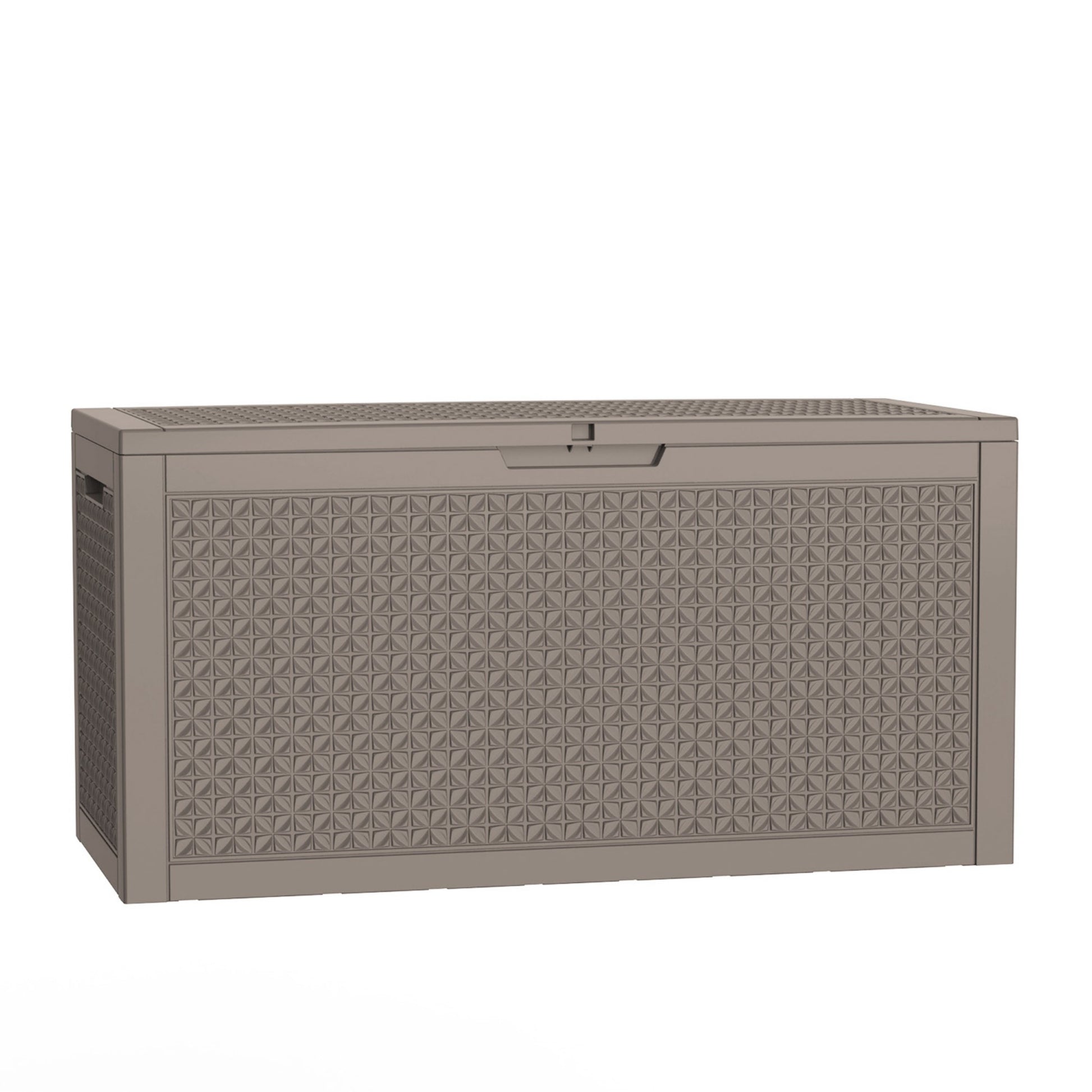 100 Gallon Outdoor Deck Box, Water-Resistant Resin Storage Box with Lockable Lid for Patio