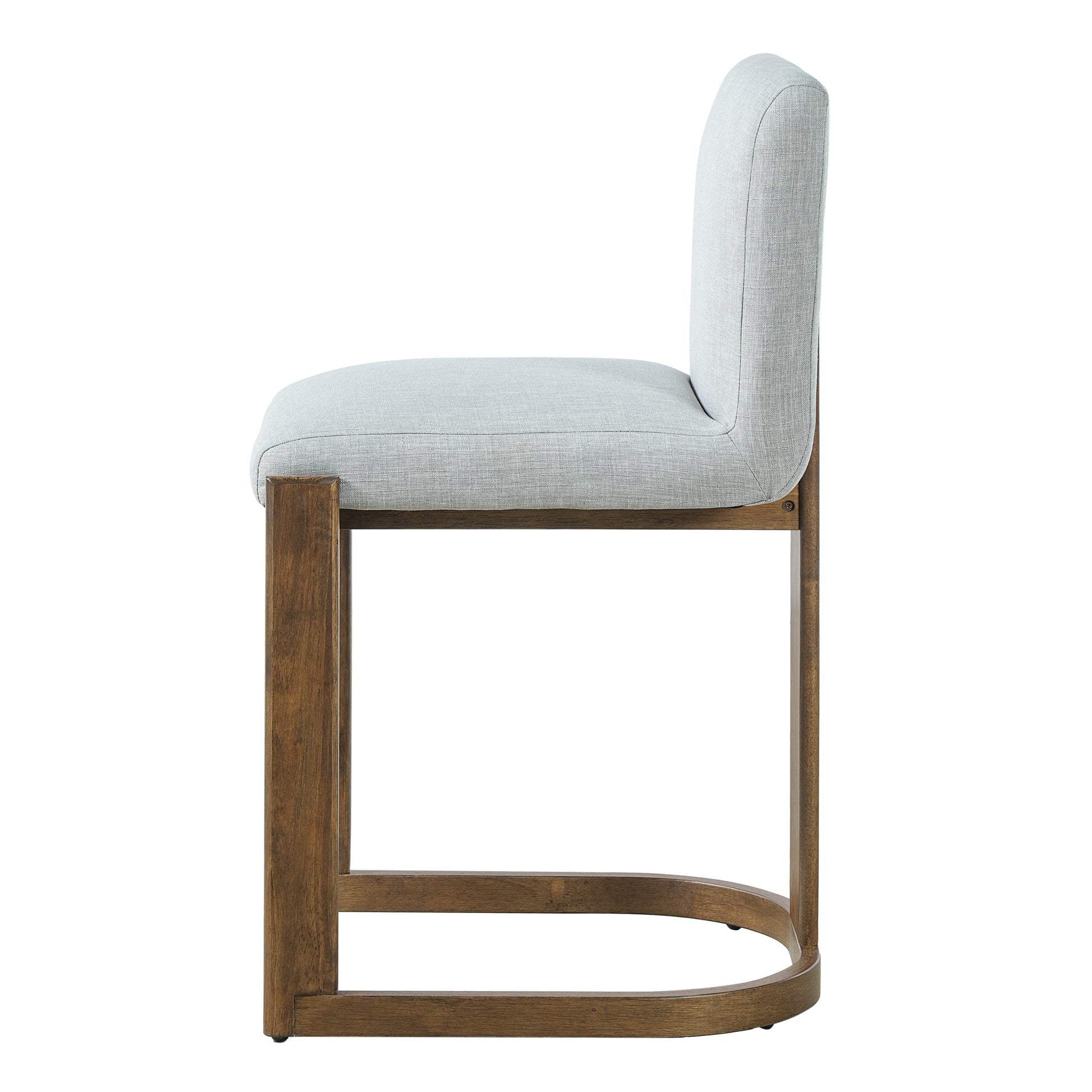 Upholstered Kitchen Island Barstools with Solid Wood Frame & Backrest - 24" (Set of 2)