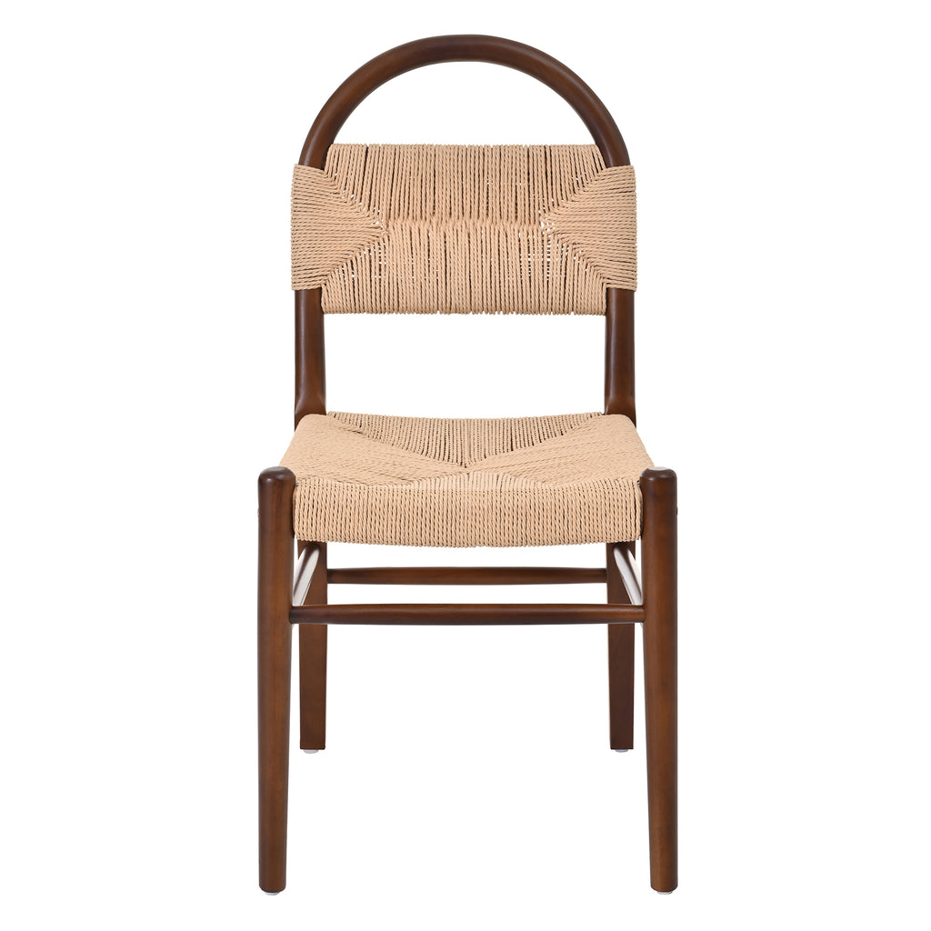 Modern Farmhouse Dining Chairs with Hand-Woven Paper Cord Seat & Wood Frame (Set of 2)