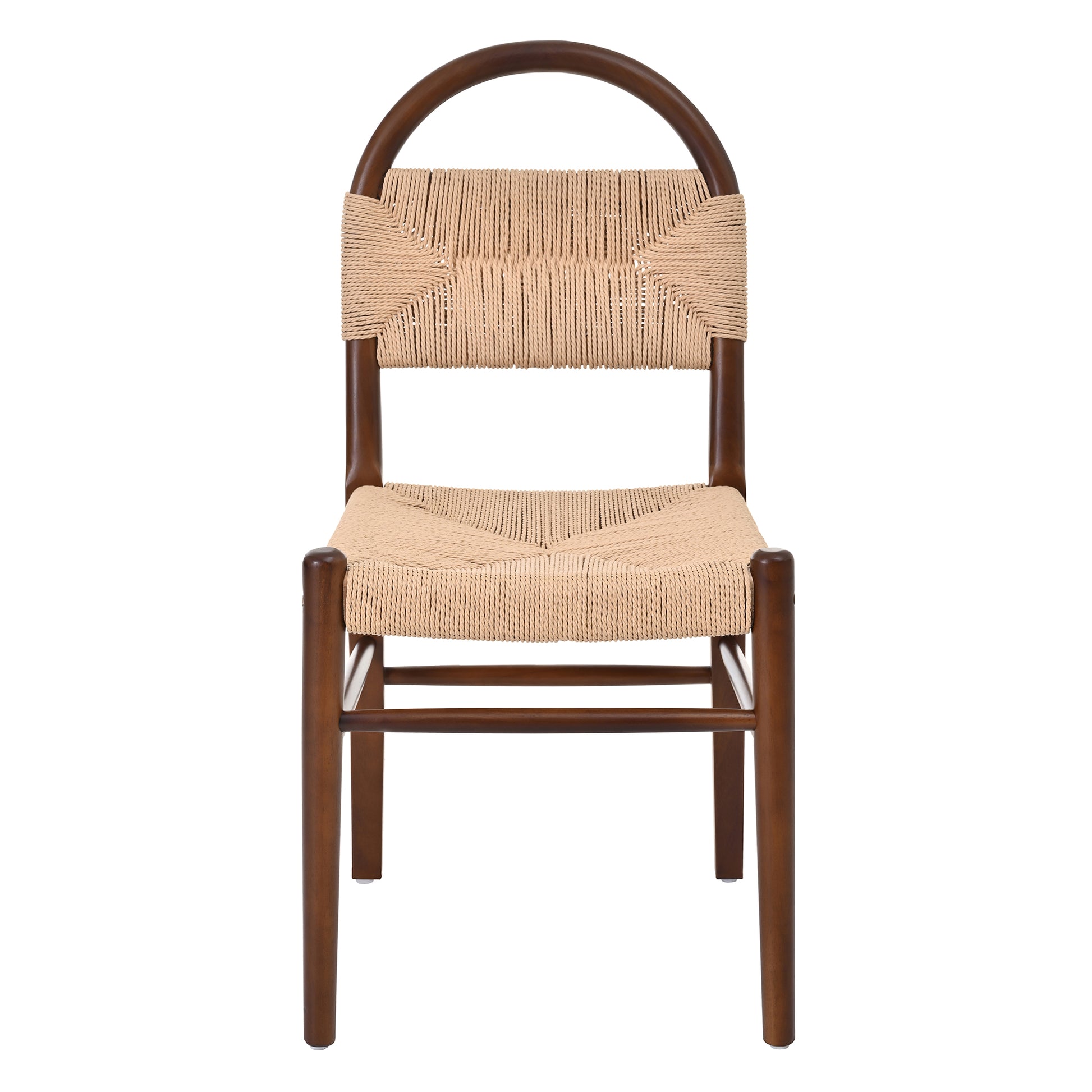 Modern Farmhouse Dining Chairs with Hand-Woven Paper Cord Seat & Wood Frame (Set of 2)