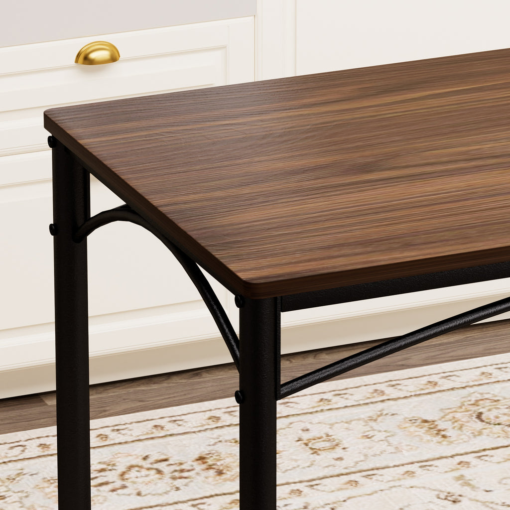 Industrial Dining Table Set with 4 Benches, Multi-Functional Kitchen Breakfast Table for Living Room