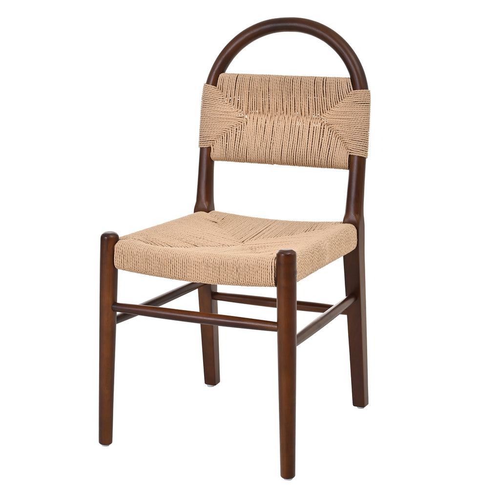 Modern Farmhouse Dining Chairs with Hand-Woven Paper Cord Seat & Wood Frame (Set of 2)