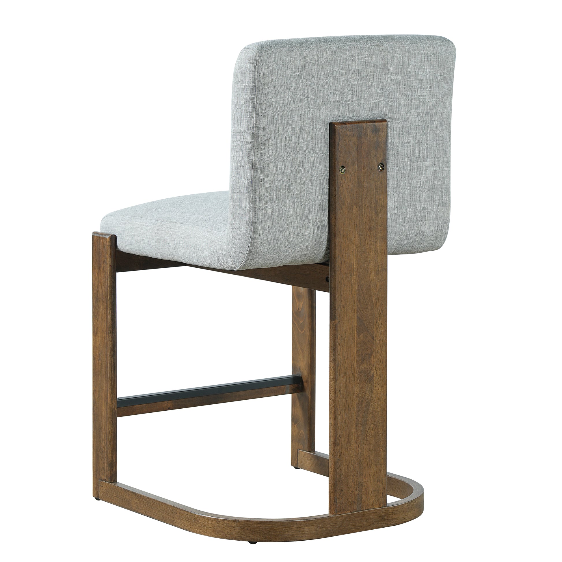 Upholstered Kitchen Island Barstools with Solid Wood Frame & Backrest - 24" (Set of 2)